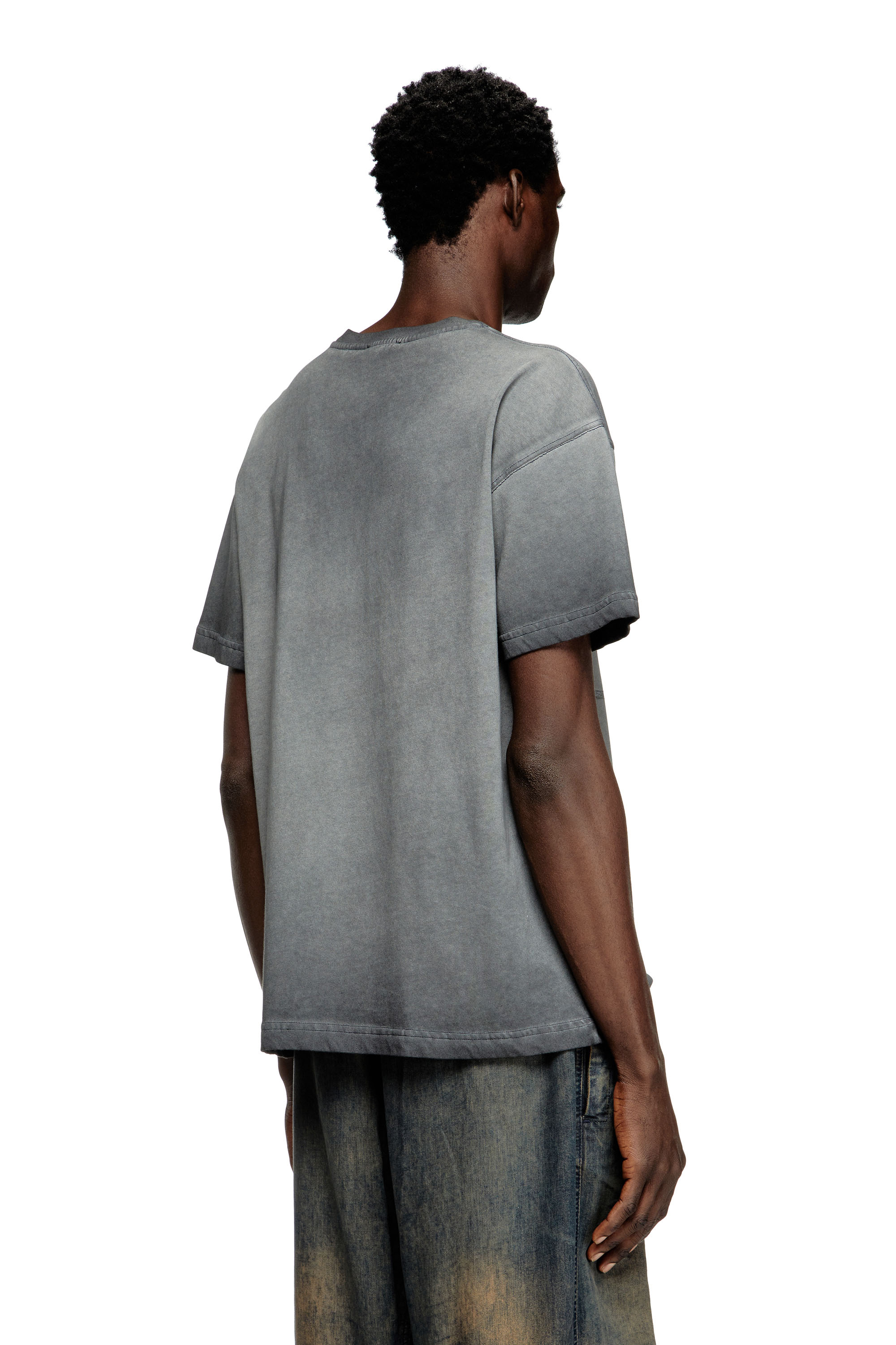 Diesel - T-NORM-T9, Camiseta con devoré de fénix Hombre in Gris - 4