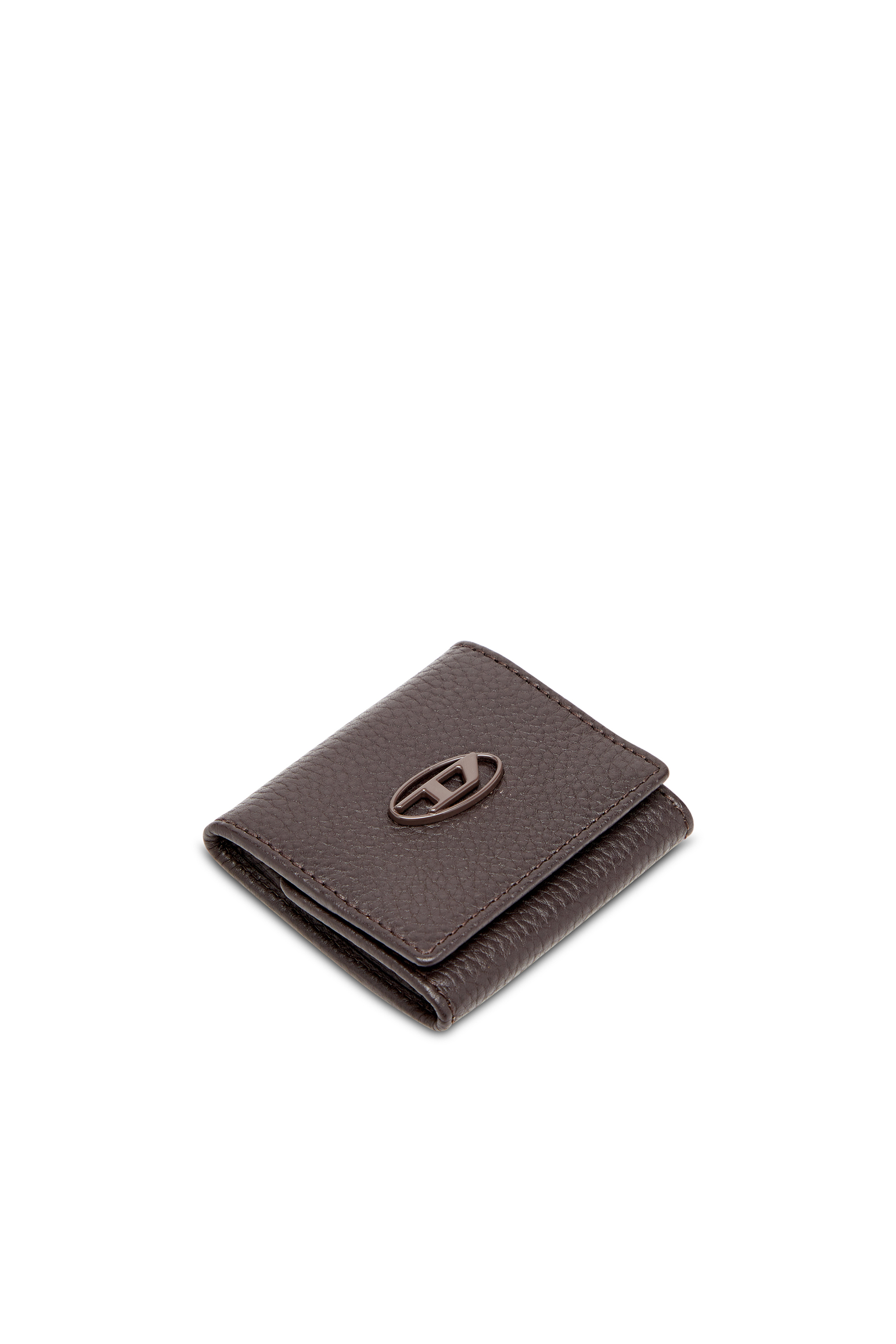 Diesel - HISSU EVO COIN CASE, Monedero de cuero granulado Hombre in Marrón - 4