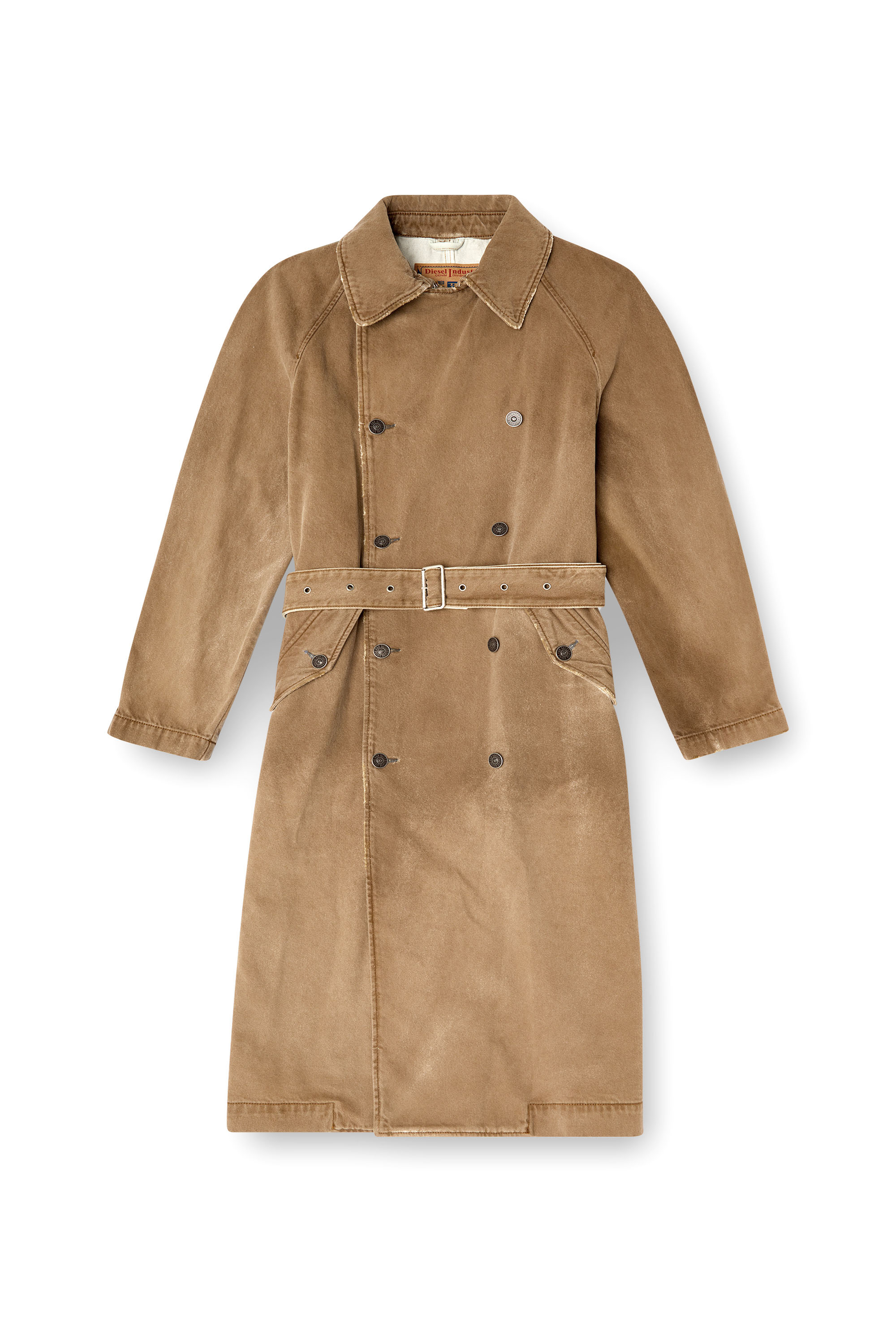 Diesel - D-DELIRIOUS-D, Unisex's Trench coat in overdirt denim in Light Brown - 7