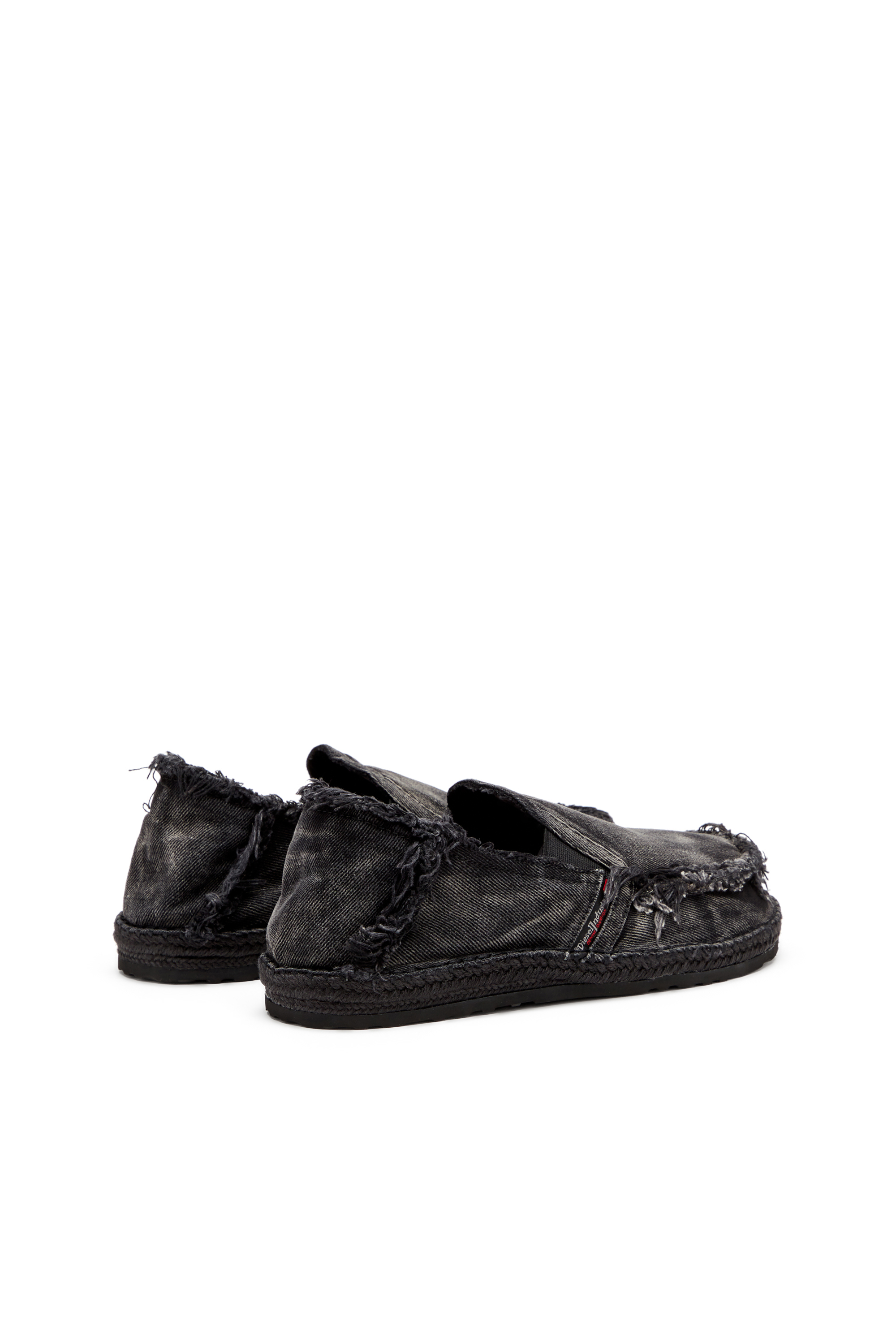 Diesel - D-LUKAS ESP, Mocasines de esparto en denim desgastado Hombre in Negro - 3