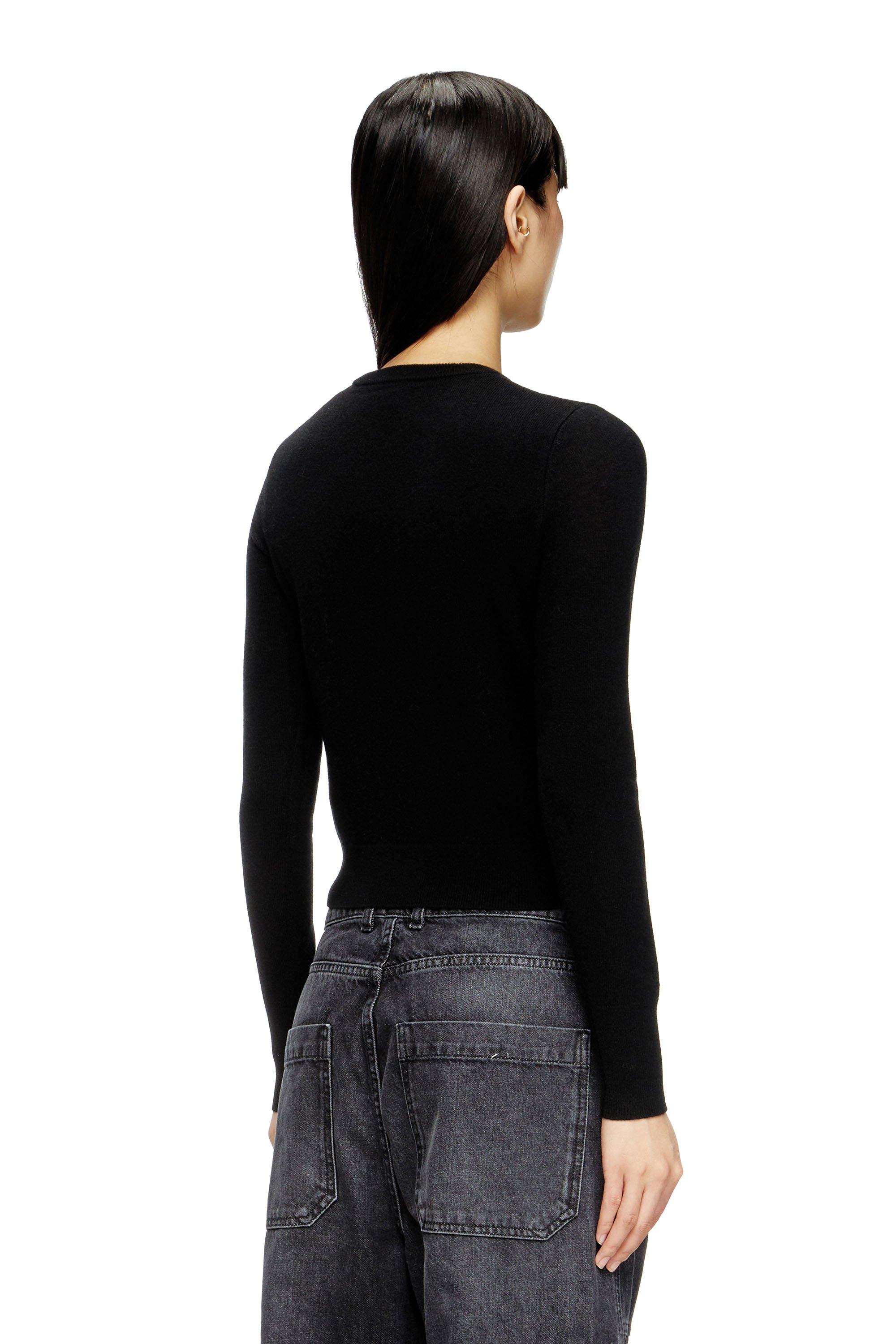 Diesel - M-AREESAX, Woman's Wool and cashmere top in Black - 3