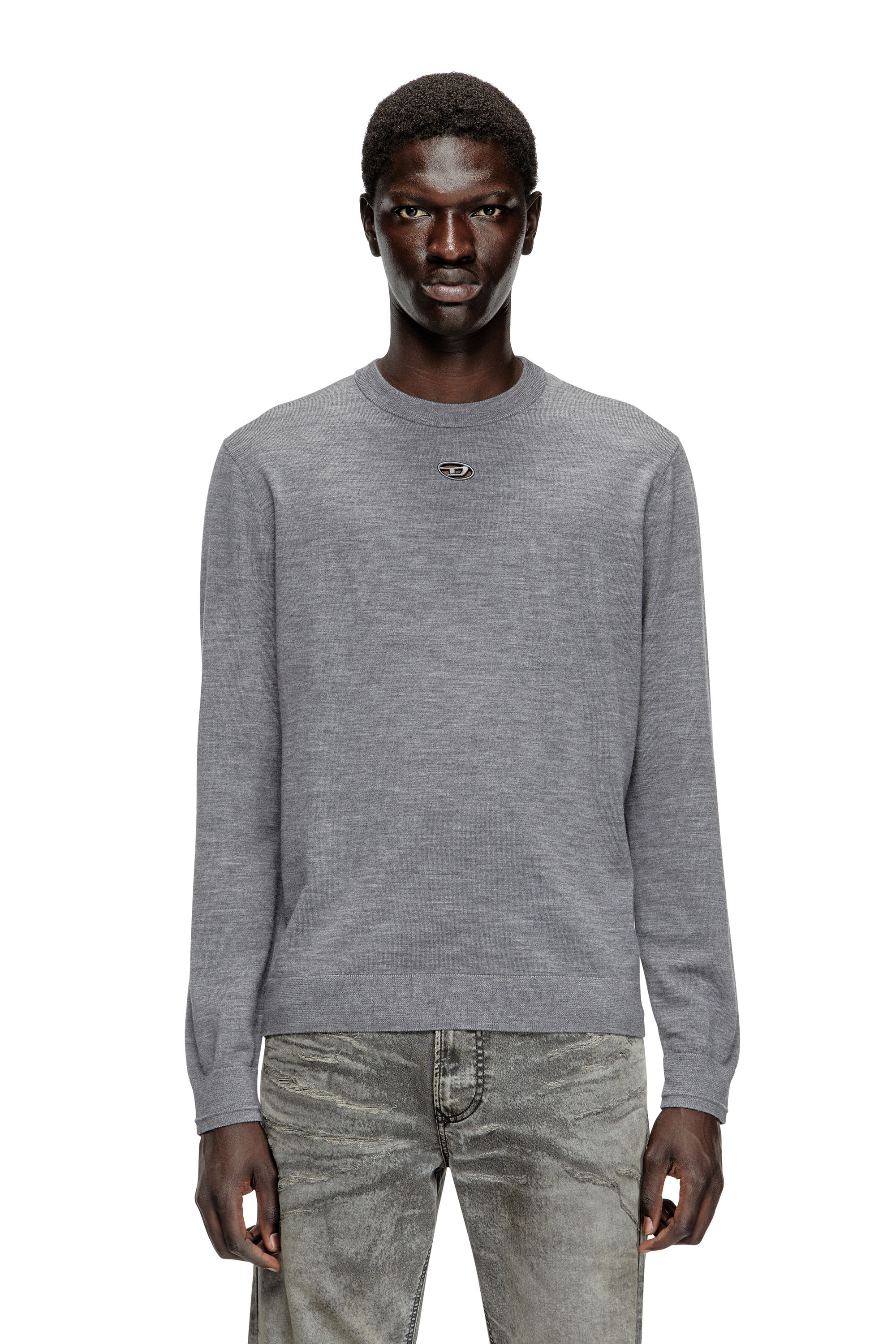 Diesel - K-VALIAM, Man's Wool jumper with cut-out logo in null - 1