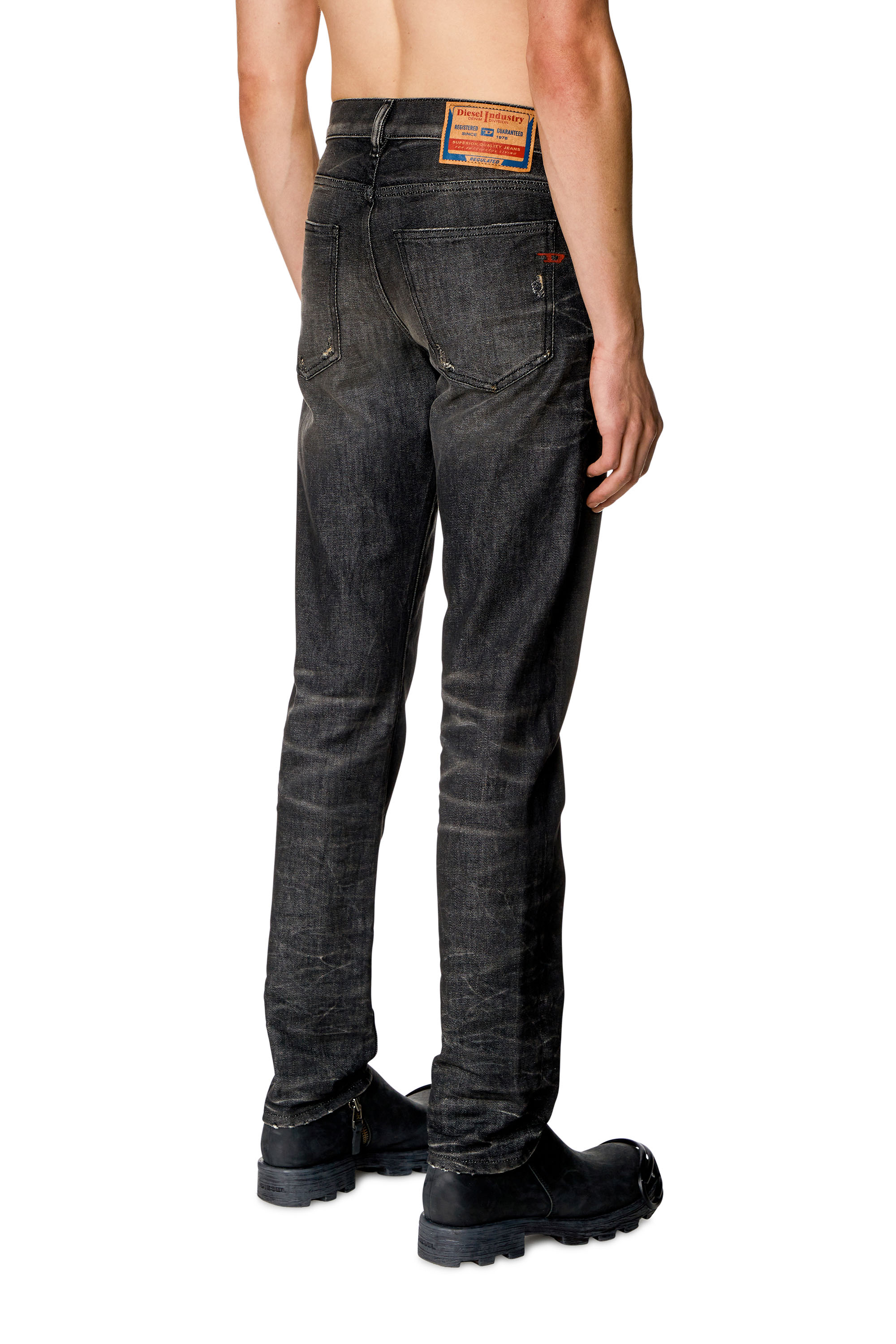 Diesel - Man Slim Jeans 2019 D-Strukt 09H51, Black/Dark grey - Image 4