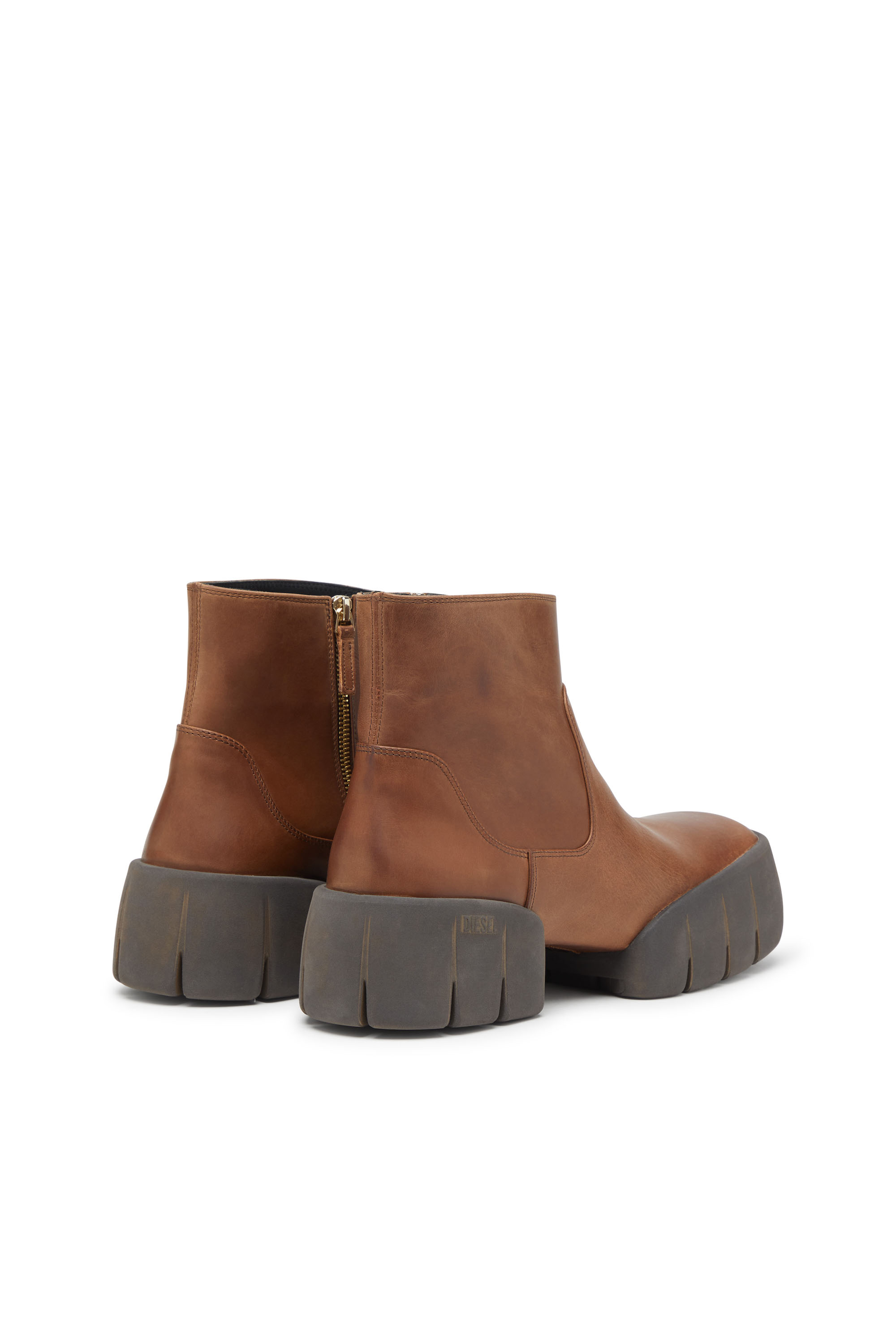 Diesel - D-TEX BT, Botas de cuero encerado hasta el tobillo con suela partida Hombre in Marrón - 4
