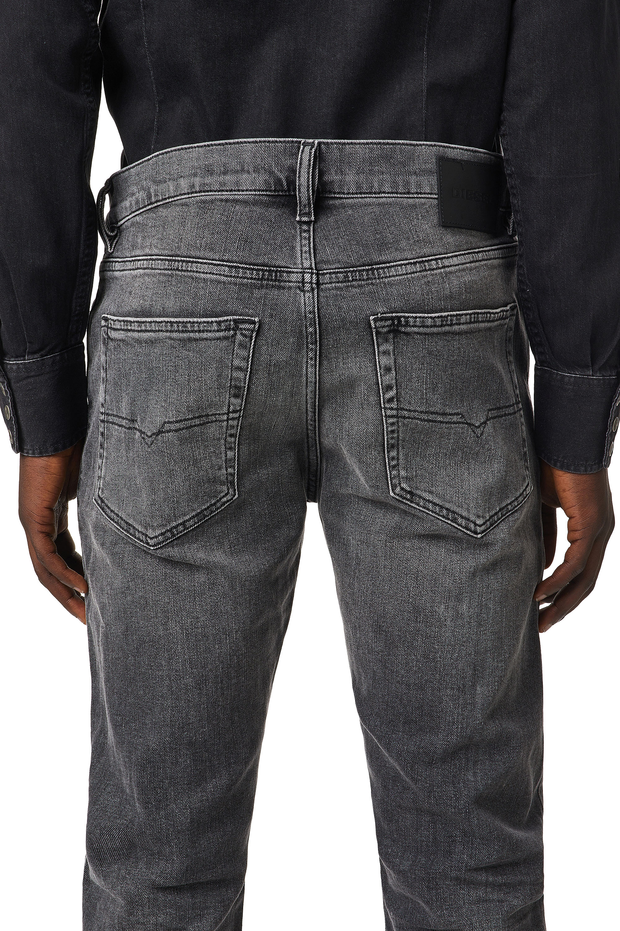 Diesel - D-Luster 009ZT Slim Jeans, Black/Dark grey - Image 4