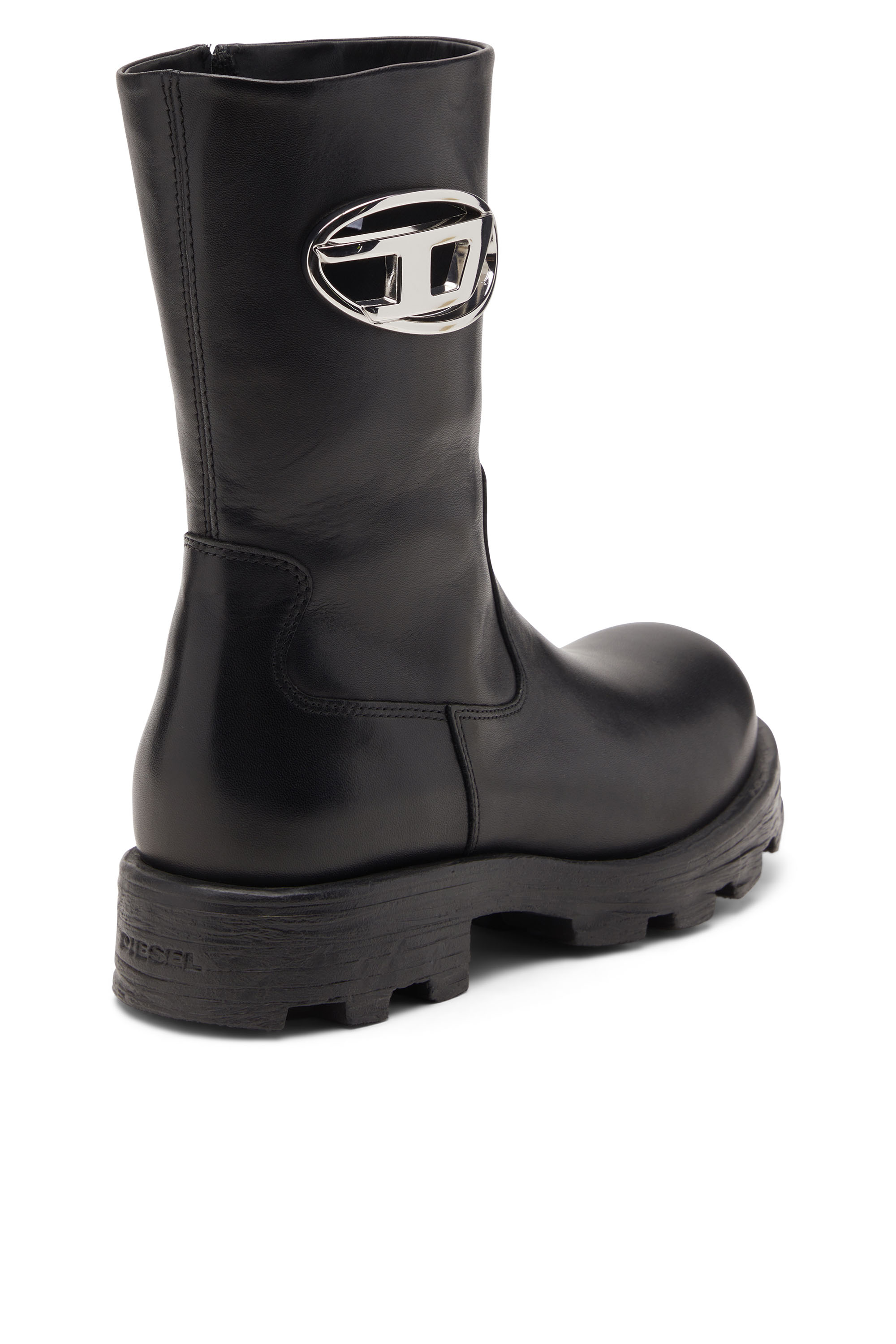 靴 DIESEL Unborn leather boots Women's D-Hammer-Biker boots in shiny leather | Black | Diesel