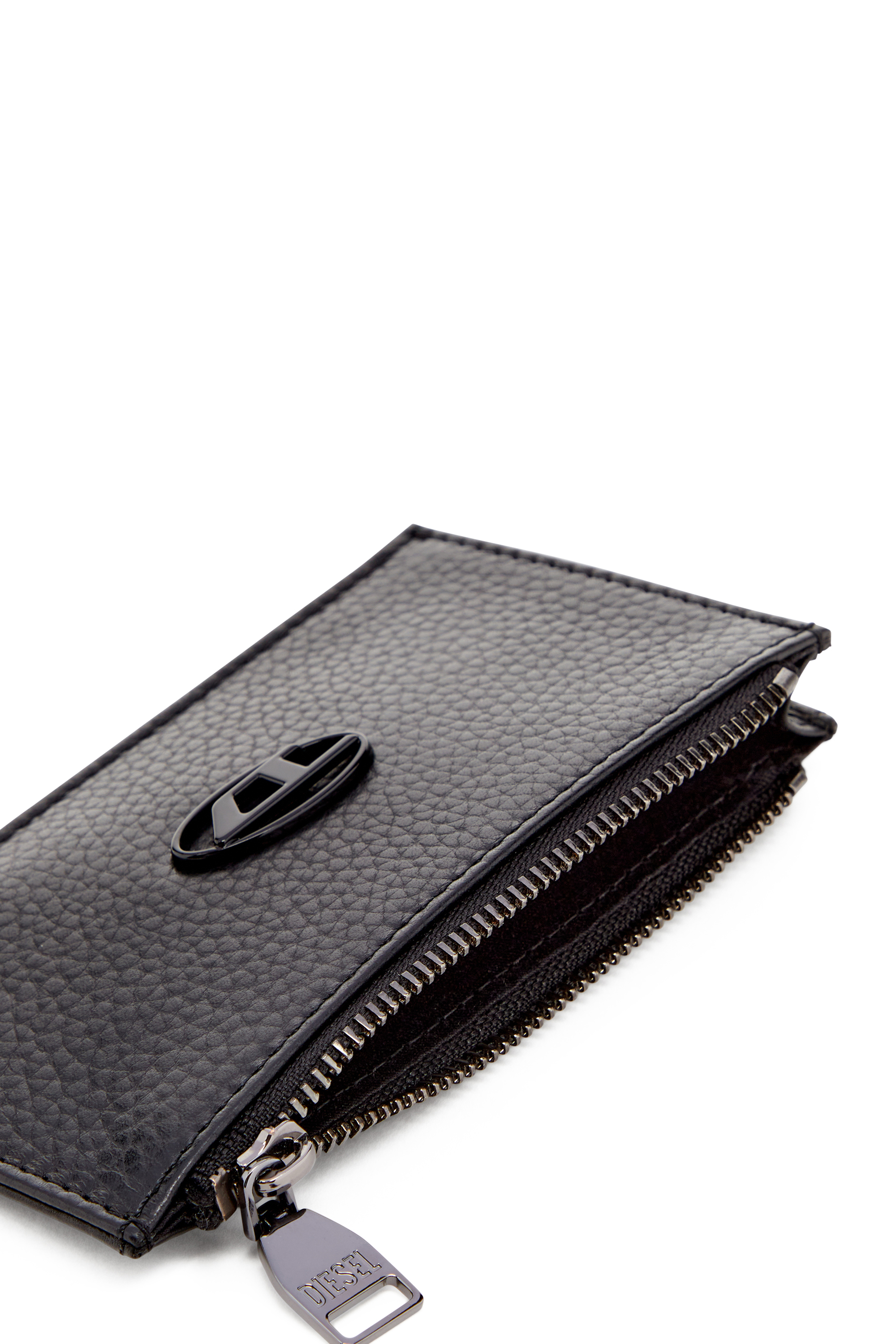 Diesel - HISSU EVO CARD HOLDER III, Tarjetero plano de cuero granulado Hombre in Negro - 3