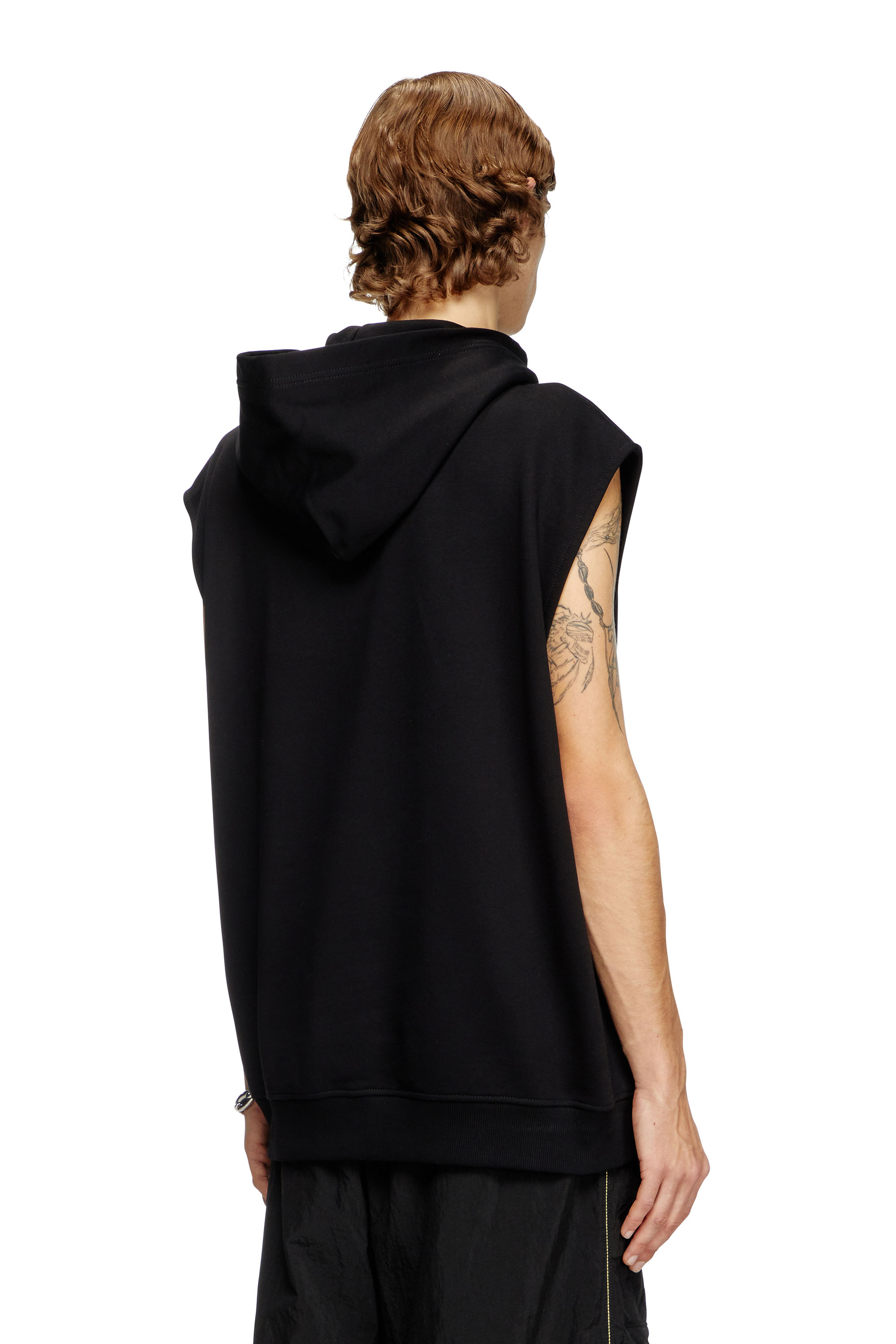 Diesel - S-BOXT-SL-D, Man's Sleeveless hoodie with D logo in Black - 3