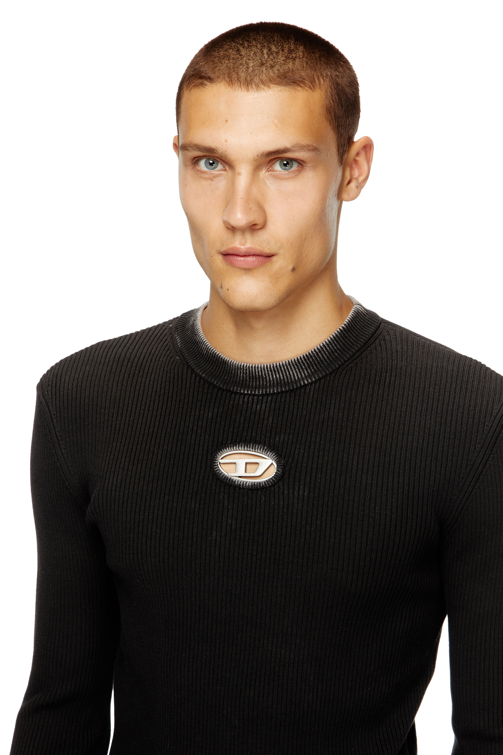 Men's Cut-out jumper with Oval D | Black | Diesel