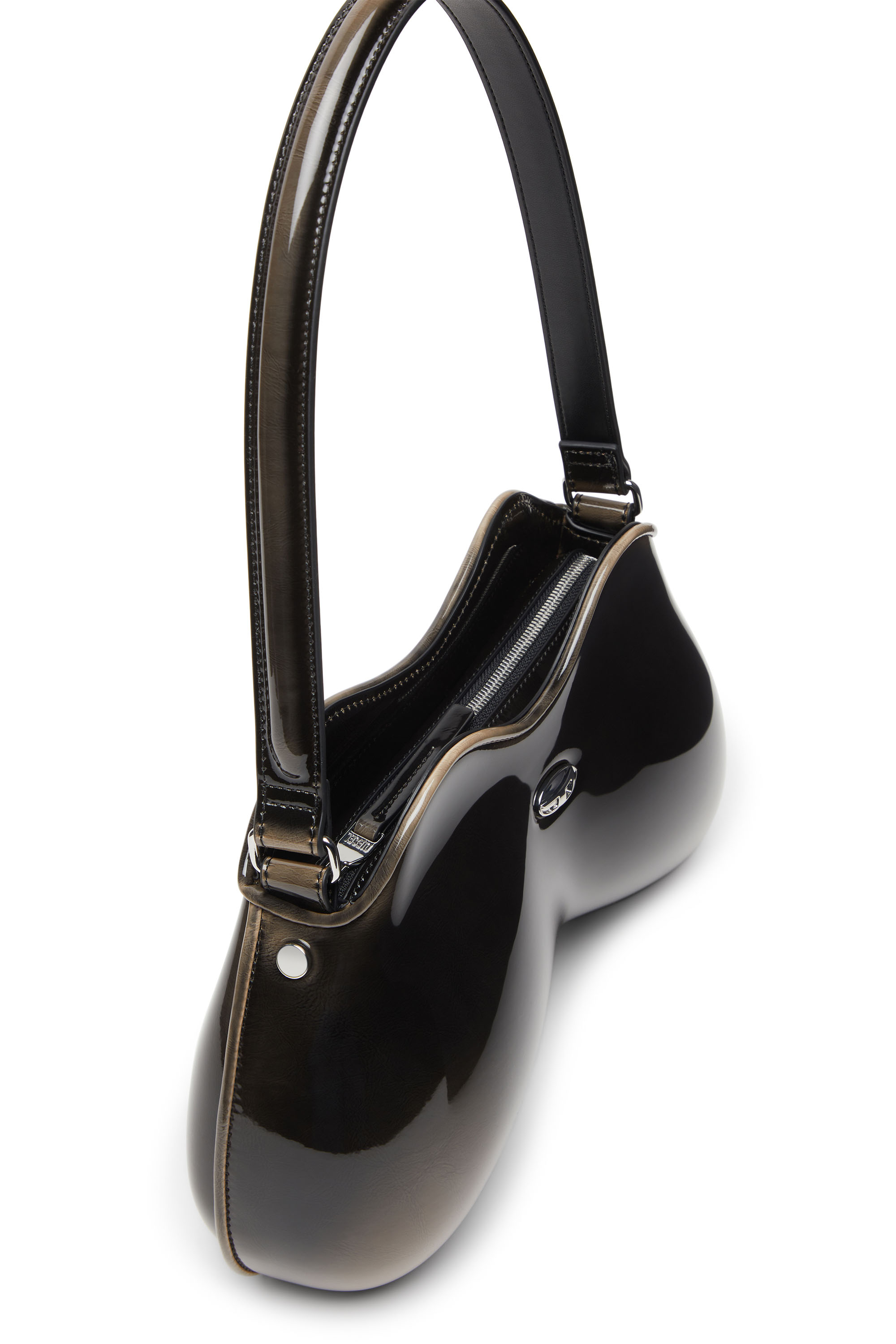 Diesel - DOUBLE-D SHOULDER, Woman's Double-D-Rigid bag in bicolour PU in Black/Bronze - 5