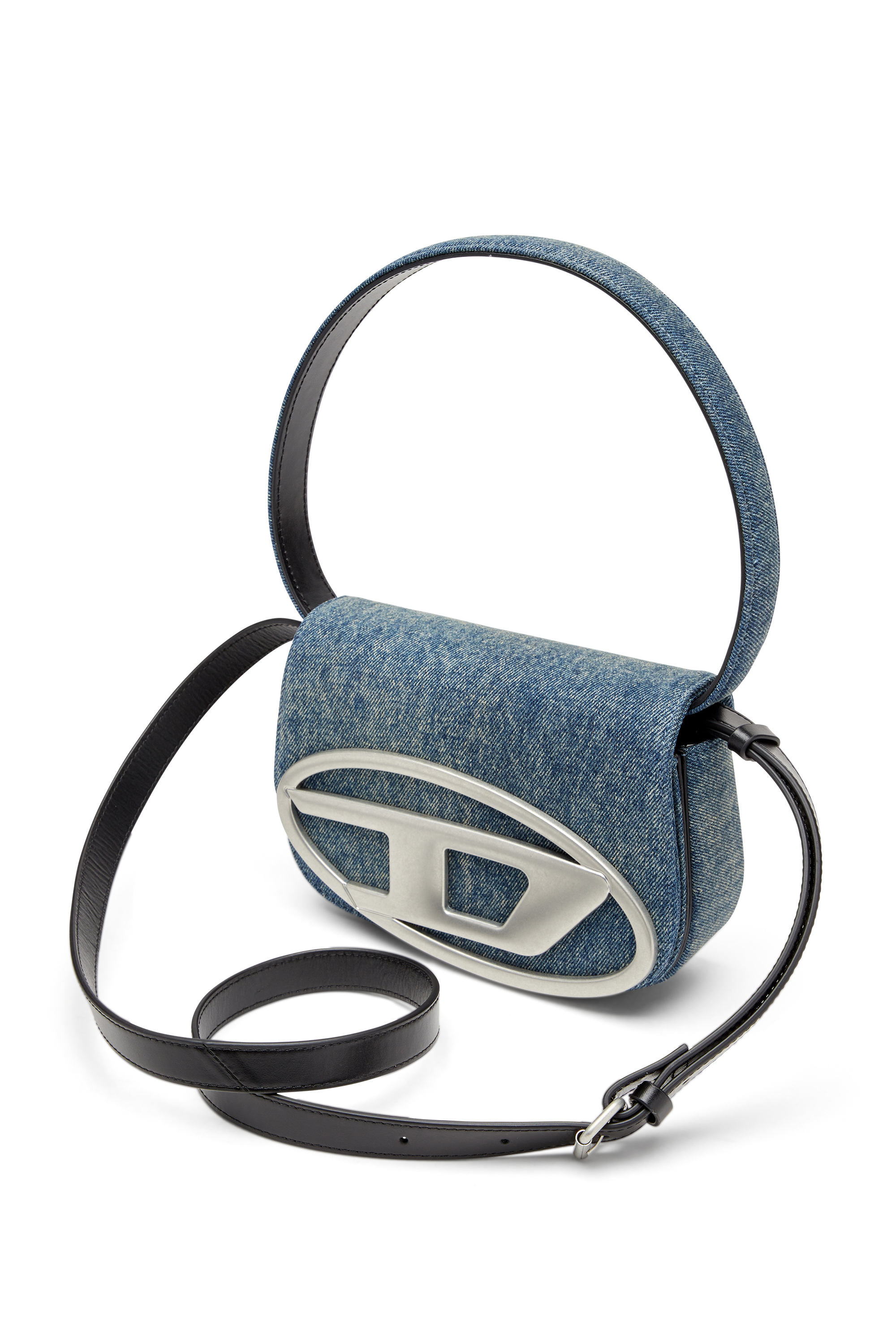 Diesel - 1DR, 1DR-Bolso de hombro icónico de denim solarizado Mujer in Azul marino - 5