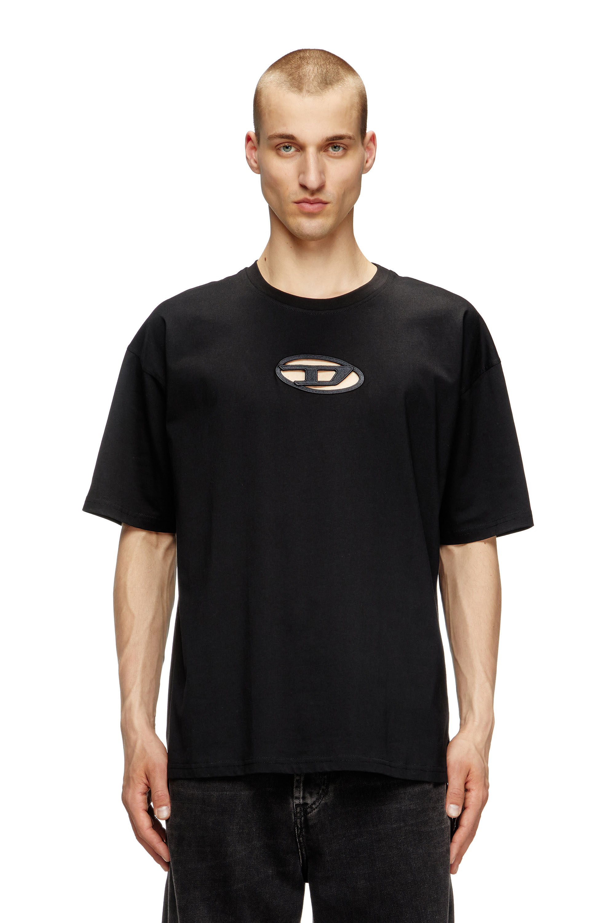 Diesel - T-BOXT-OD, Camiseta con Oval D bordado Unisex in Negro - 1