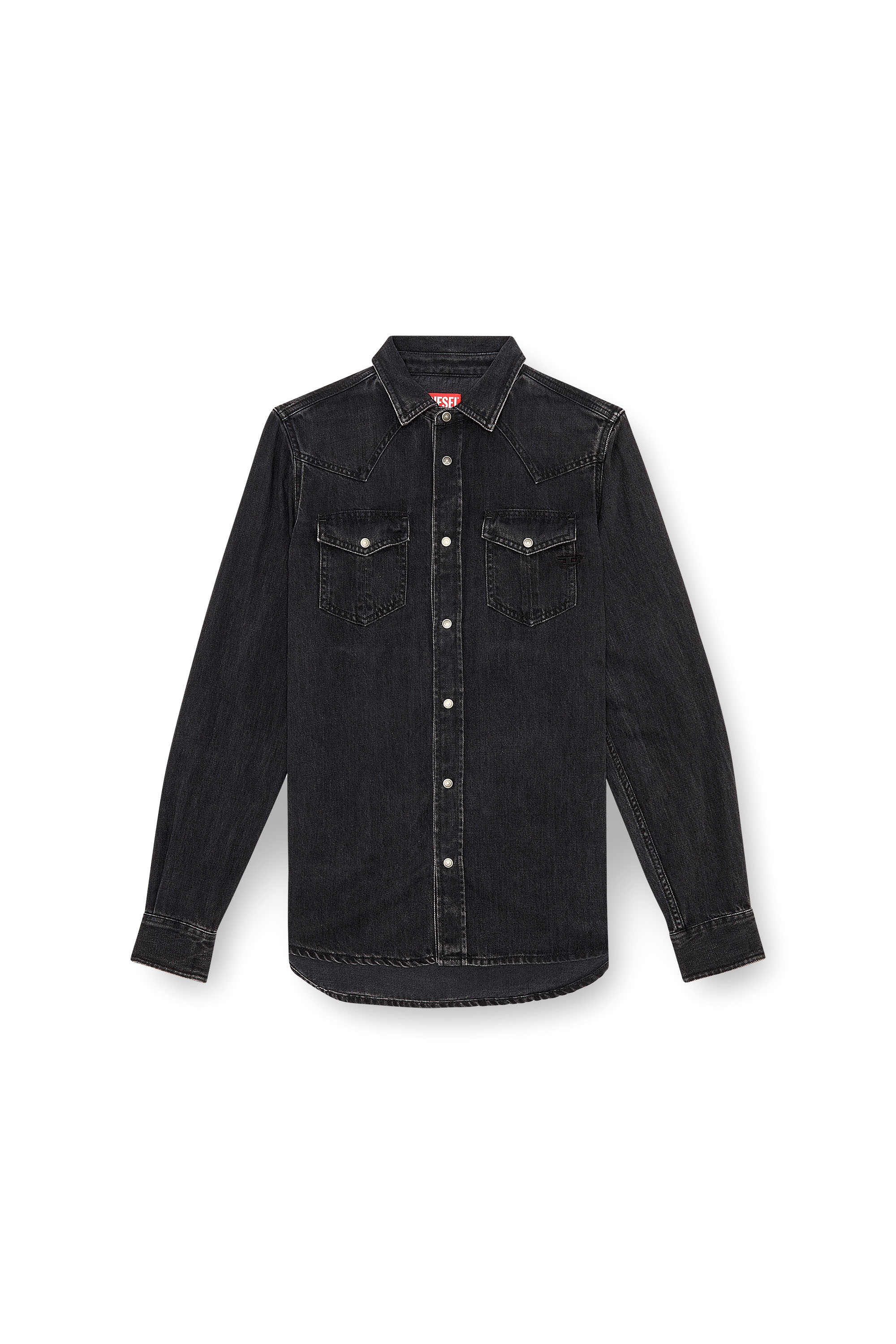 Diesel - D-VEGA, Man's Overshirt in Tencel denim in Black - 4