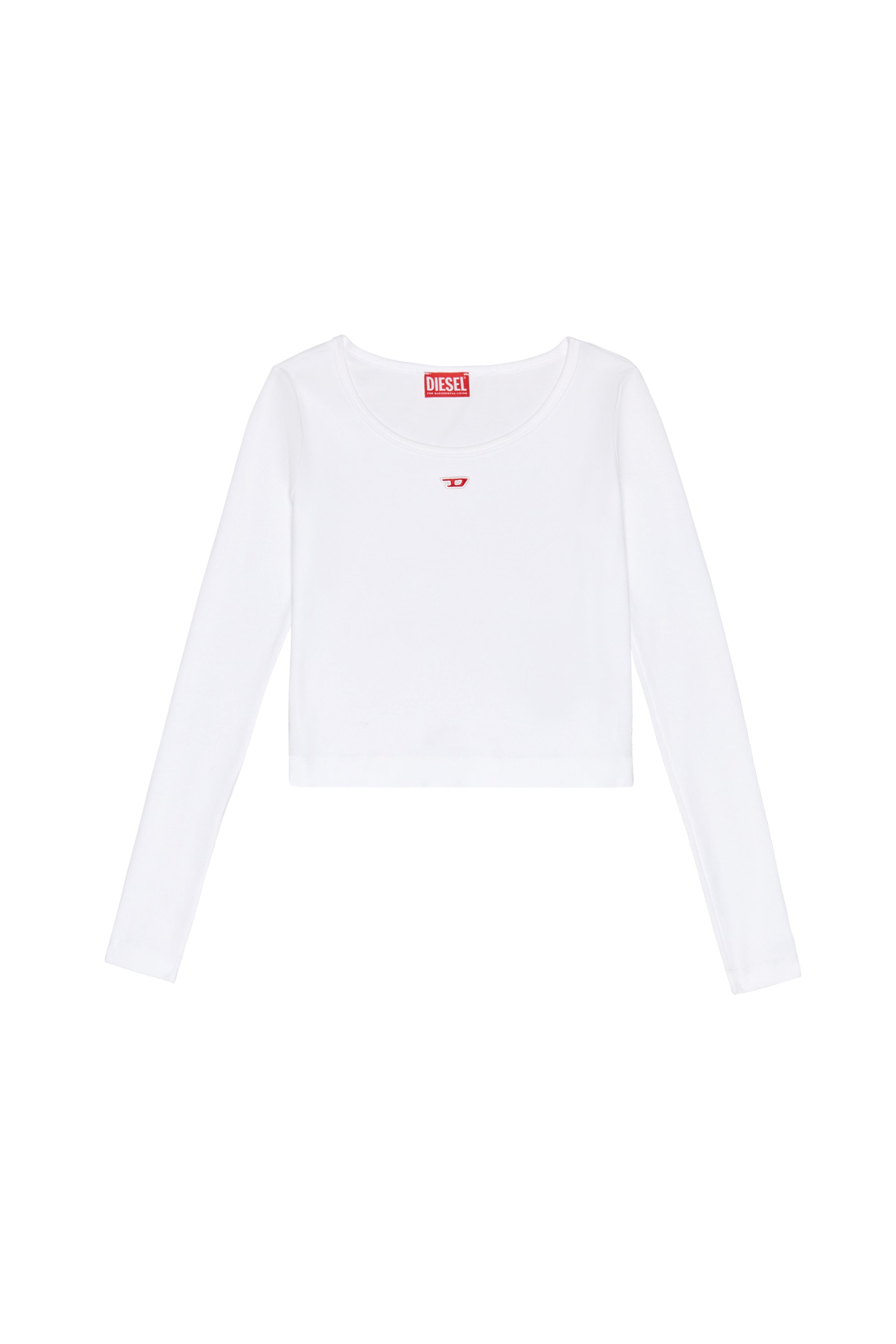 Diesel - T-BALLET-D, Woman Long-sleeve top with embroidered D patch in White - Image 4