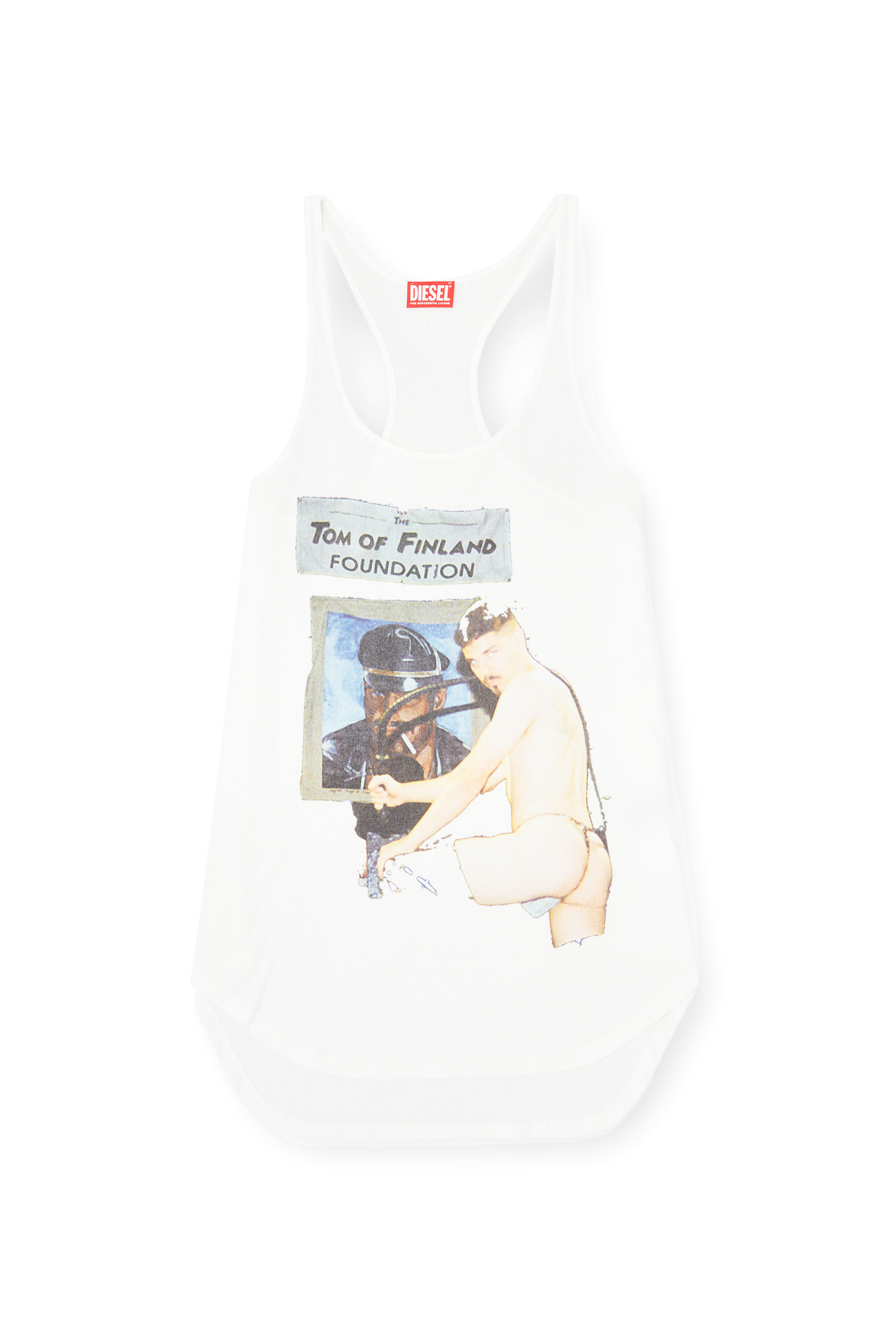 Diesel - PR-T-SHANRY-TOM25, Camiseta de tirantes con estampado gráfico Unisex in Blanco - 3