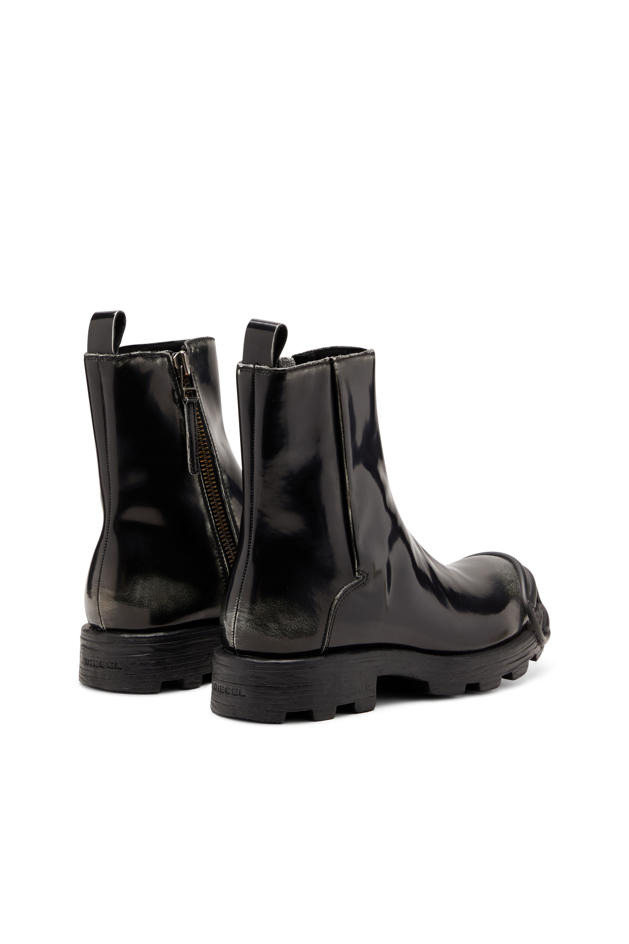 Diesel - D-HAMMER BT ZIP D, D-Hammer - Botas de cuero con cremallera Hombre in Negro - 3