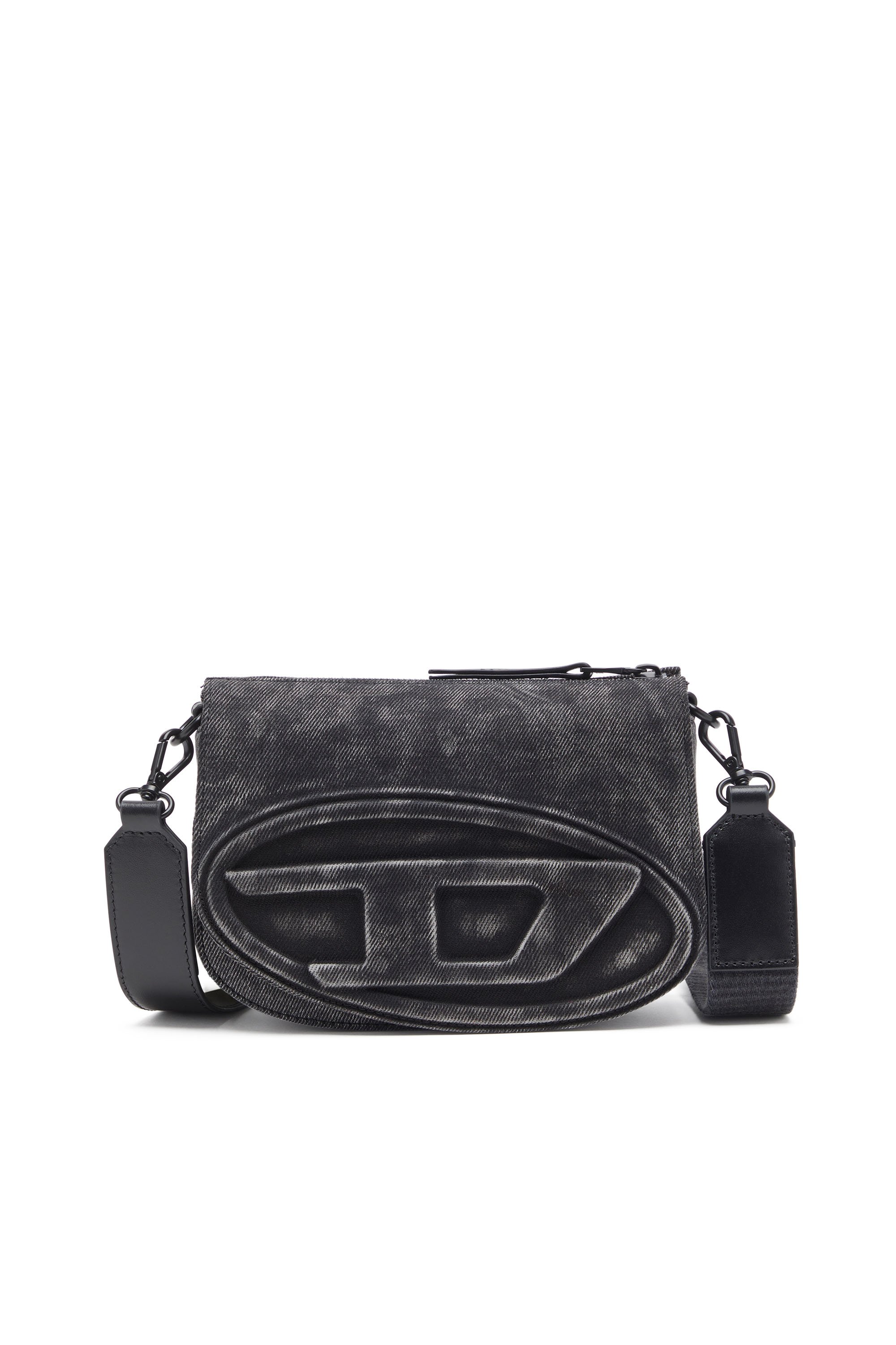 Diesel - 1DR CAMERA BAG, Bolso tipo cámara de denim stonewashed Hombre in Negro - 1