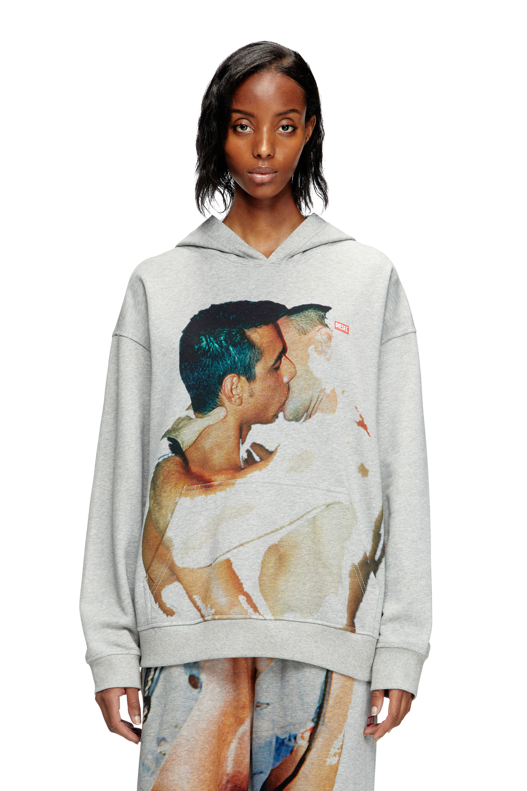 Diesel - PR-S-BOXT-HOOD-TOM25, Sudadera con capucha con estampado gráfico Unisex in Gris - 4