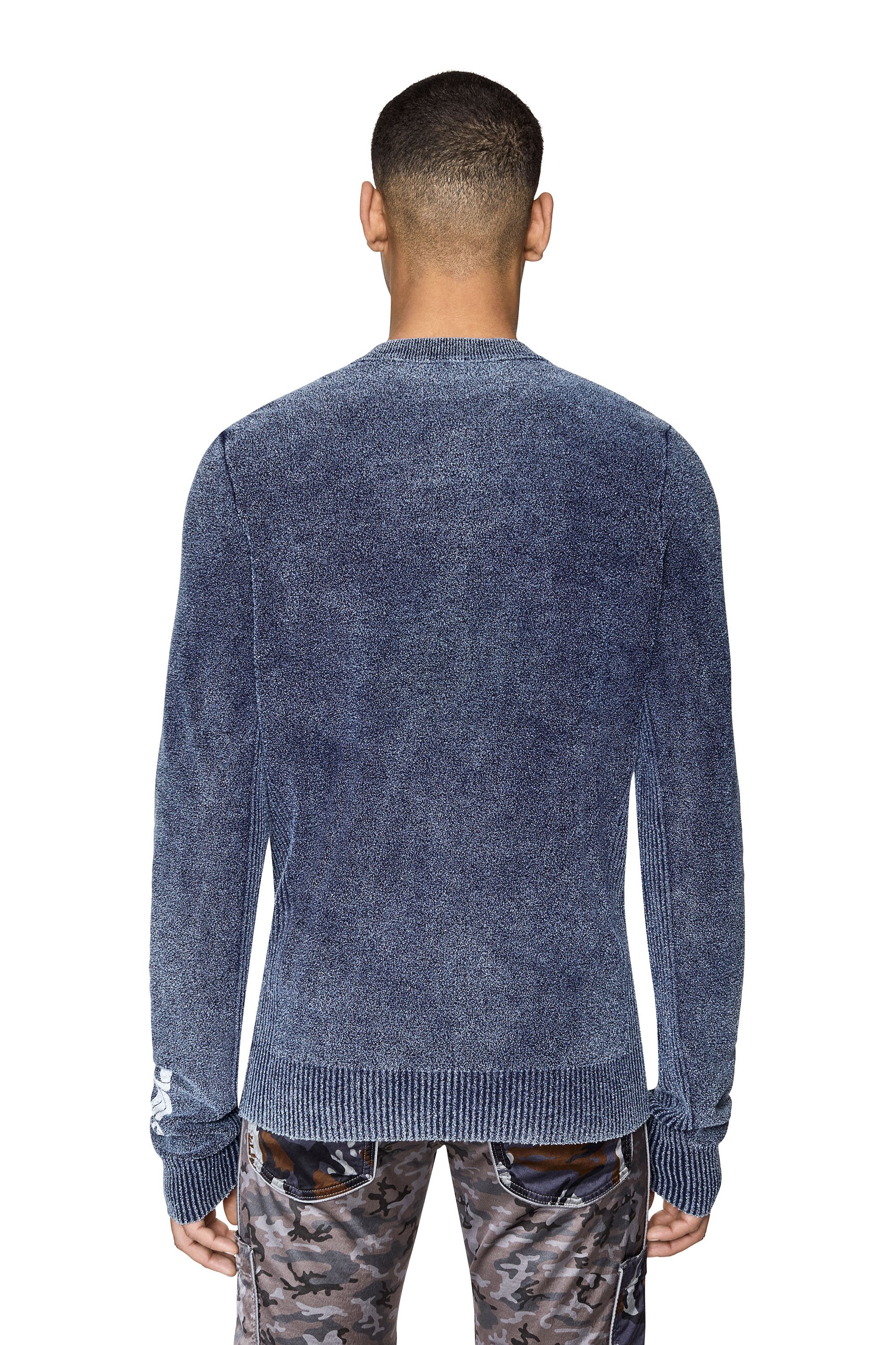 Save 8% Blue Mens Sweaters and knitwear DIESEL Sweaters and knitwear DIESEL Ribbed-knit Roll-neck Jumper in Silver for Men 