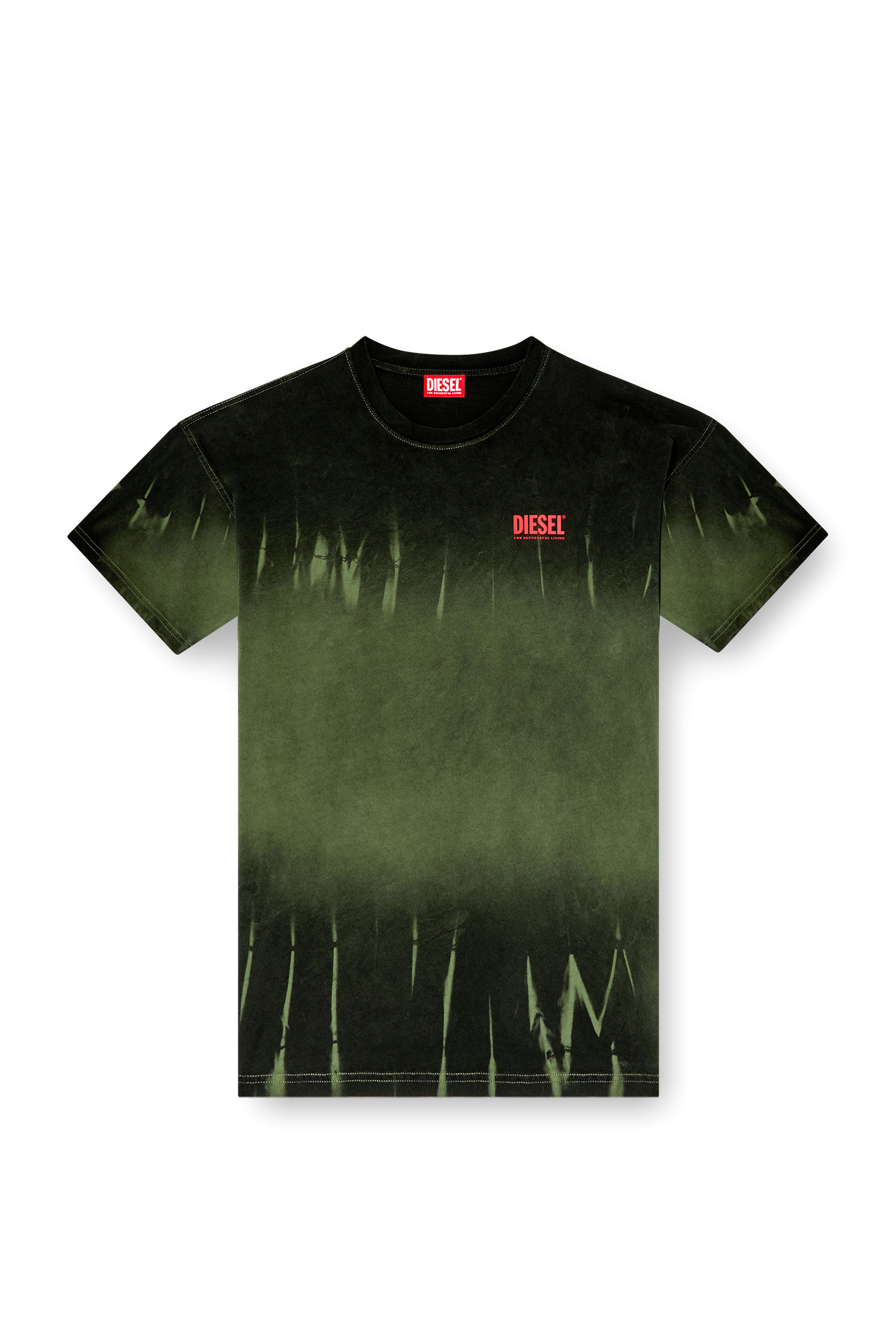 Diesel - T-BOXT-R3, Camiseta teñida con la técnica de tie-dye con logotipo estampado Hombre in Verde - 5