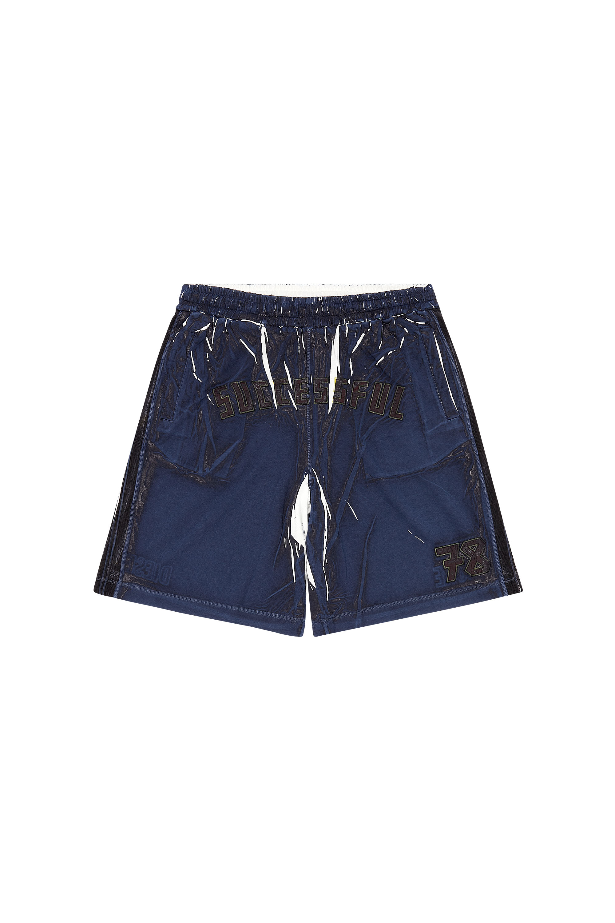Diesel - P-ROWY, Man Sweat shorts with shadowy overprint in Blue - Image 5