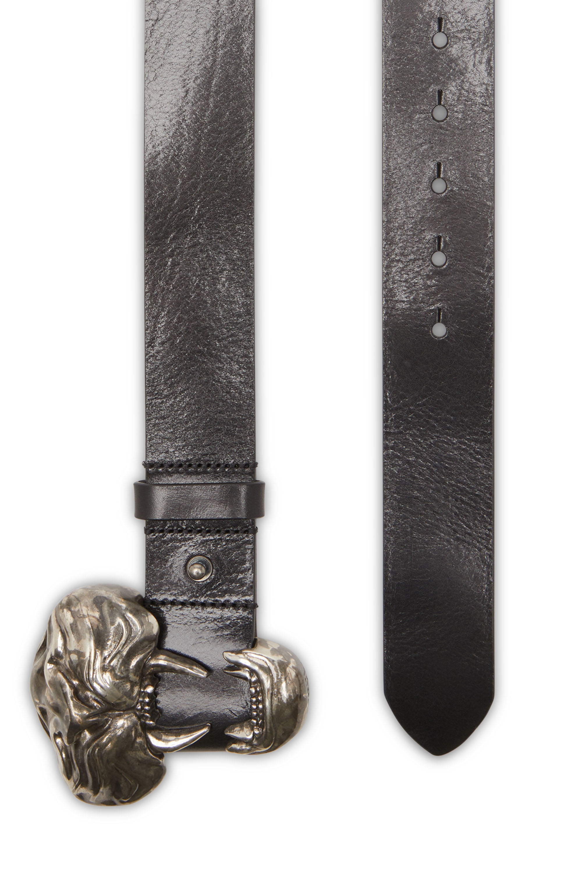 ベルト Diesel Belts B-1DR: Leather Belt with silver D logo buckle | Diesel