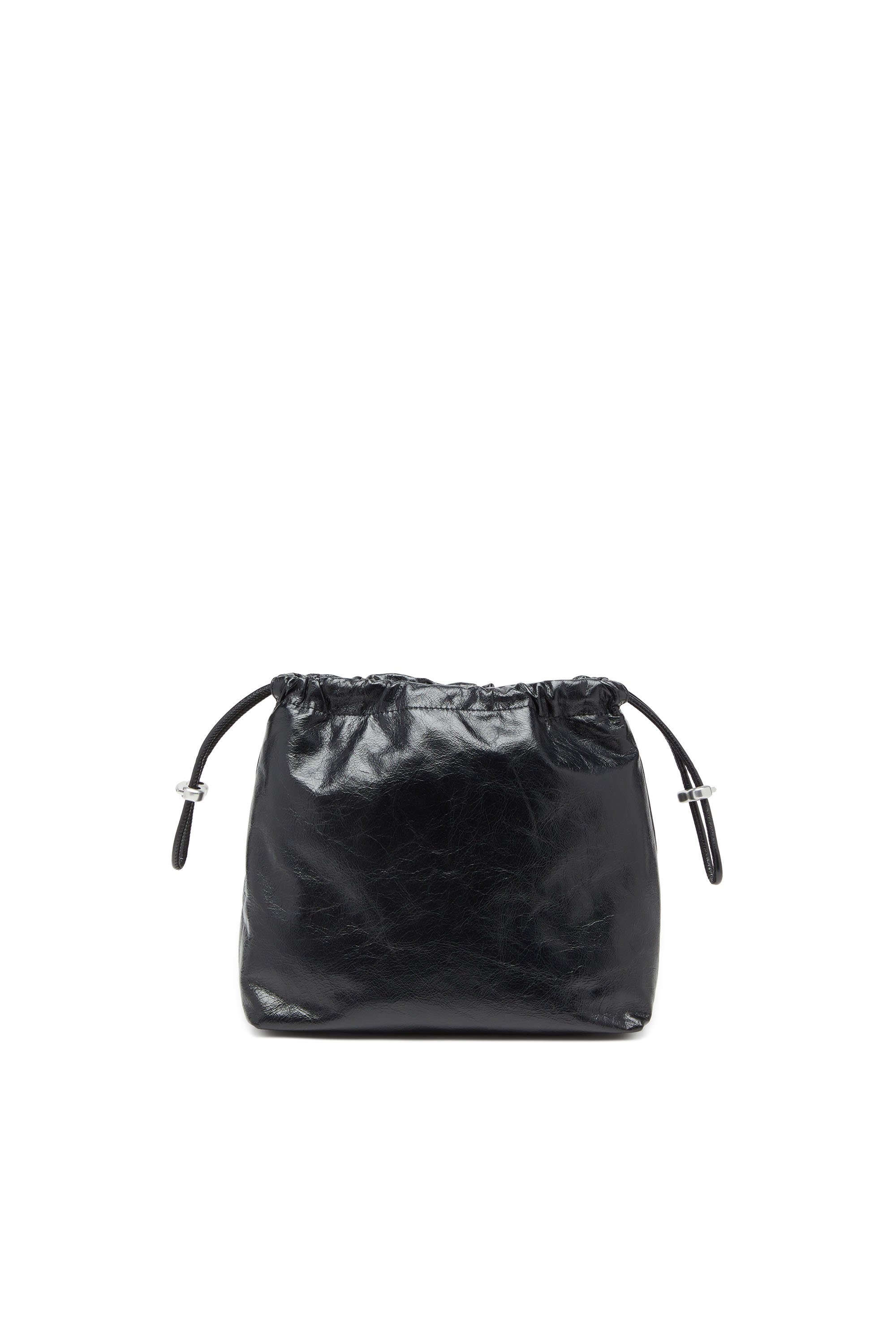 Diesel - SCRUNCH-D BUCKET, Scrunch-D-Bolso tipo cubo en cuero arrugado y brillante Mujer in Negro - 2