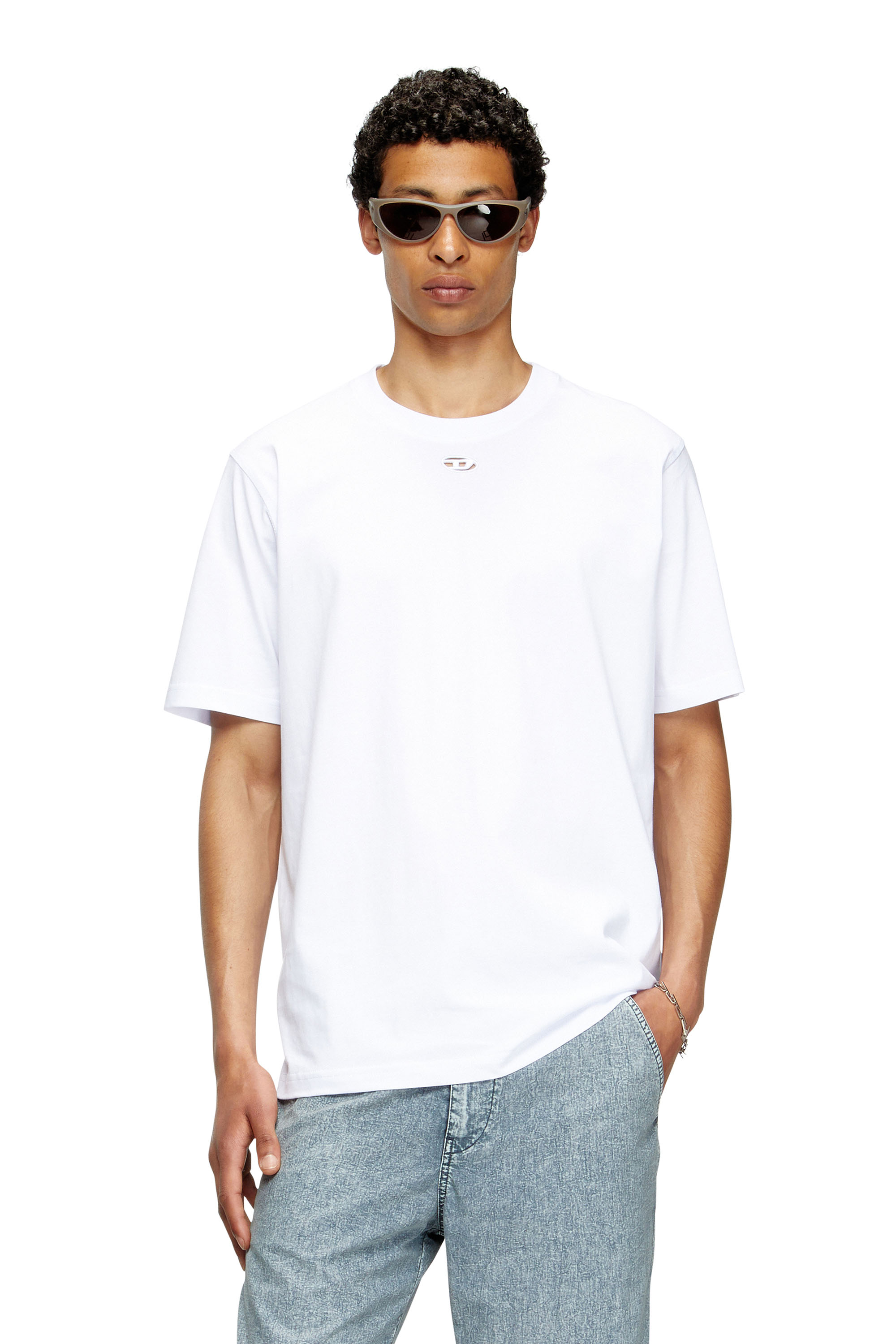 Diesel - T-ADJUST-MAREY, Camiseta con recorte Oval D Hombre in Blanco - 1