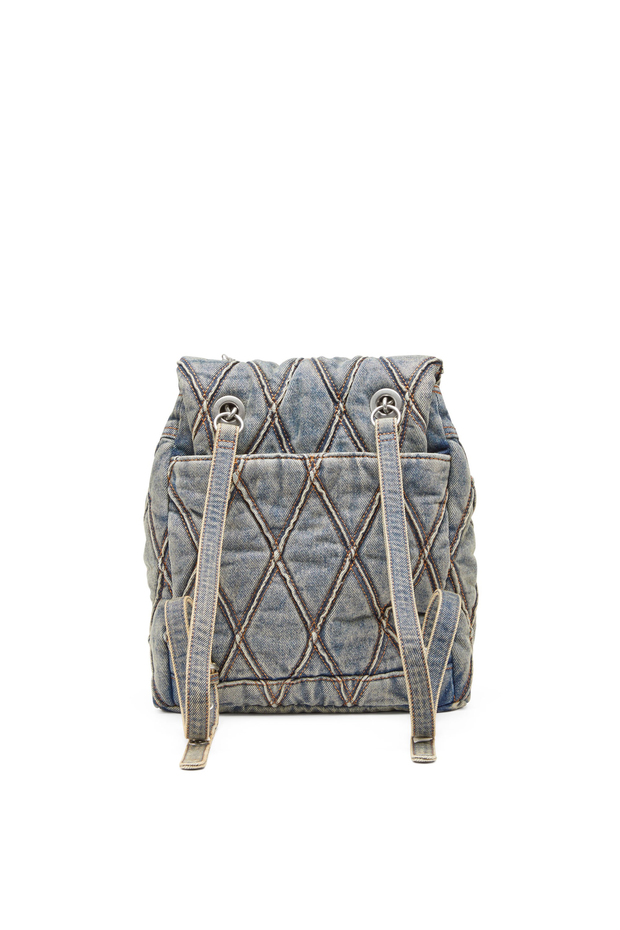 Diesel - CHARM-D BACKPACK S, Woman Charm-D S-Backpack in Argyle quilted denim in Blue - Image 2