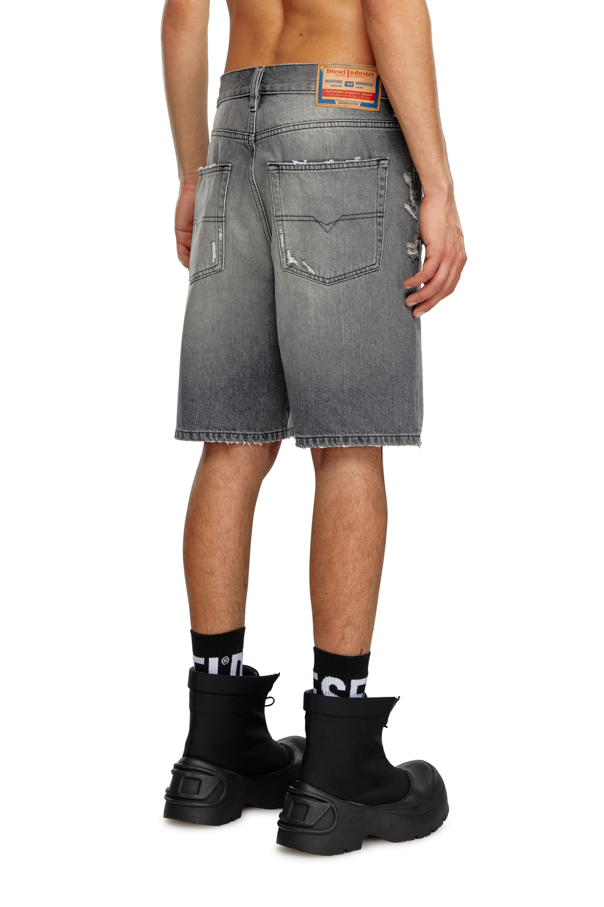 Diesel - REGULAR-SHORT, Man Denim shorts in Grey - Image 3