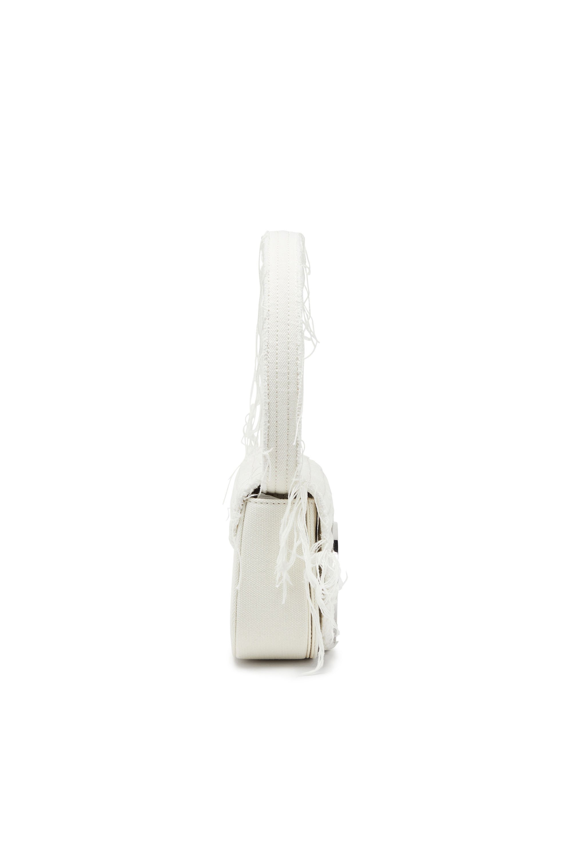 Diesel - 1DR, Woman 1DR-Iconic shoulder bag in canvas and leather in White - Image 4