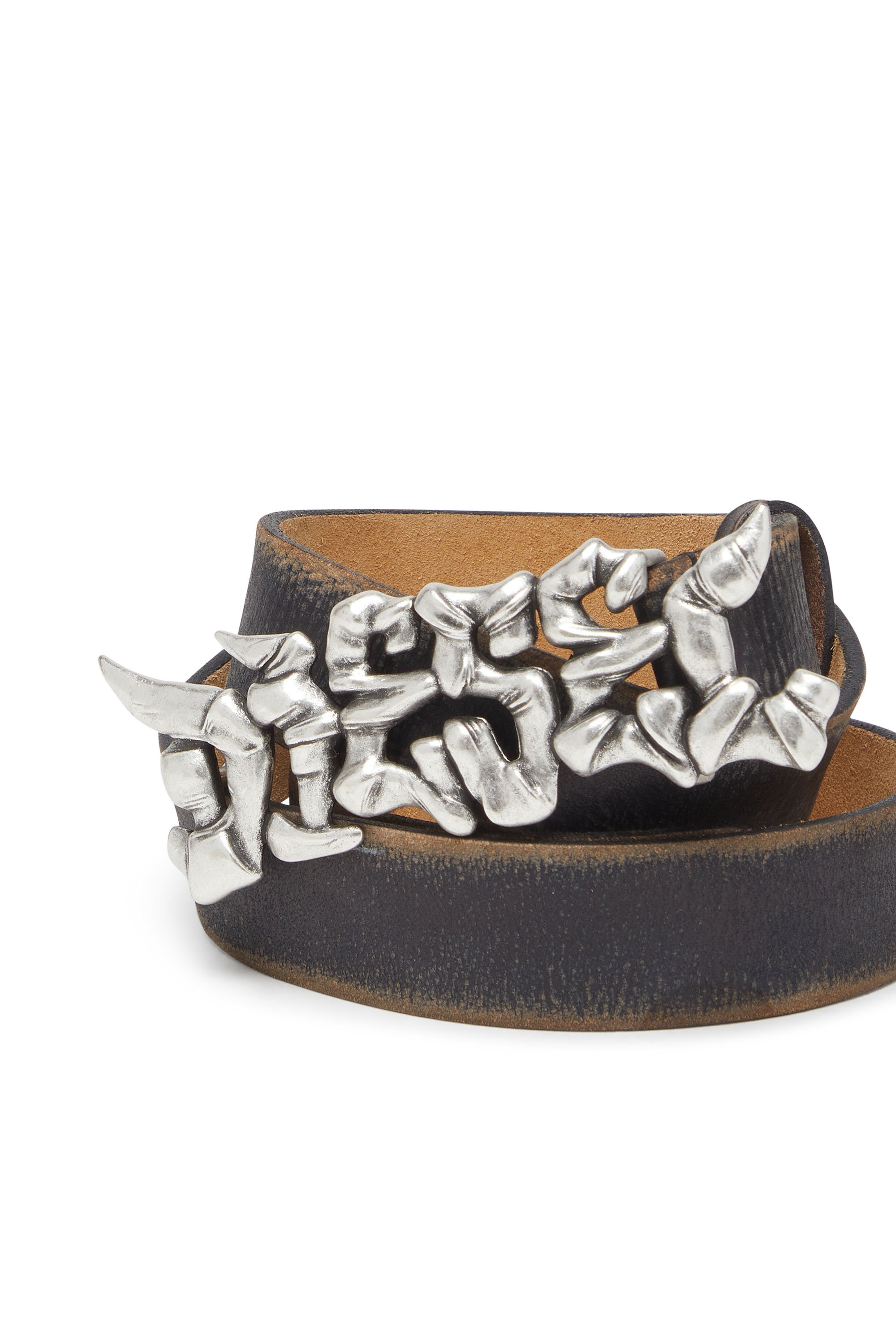 Diesel - B-GRAFFITI, Cinturón de 3,5 cm de cuero tratado con hebilla grafiti Unisex in Multicolor - 3