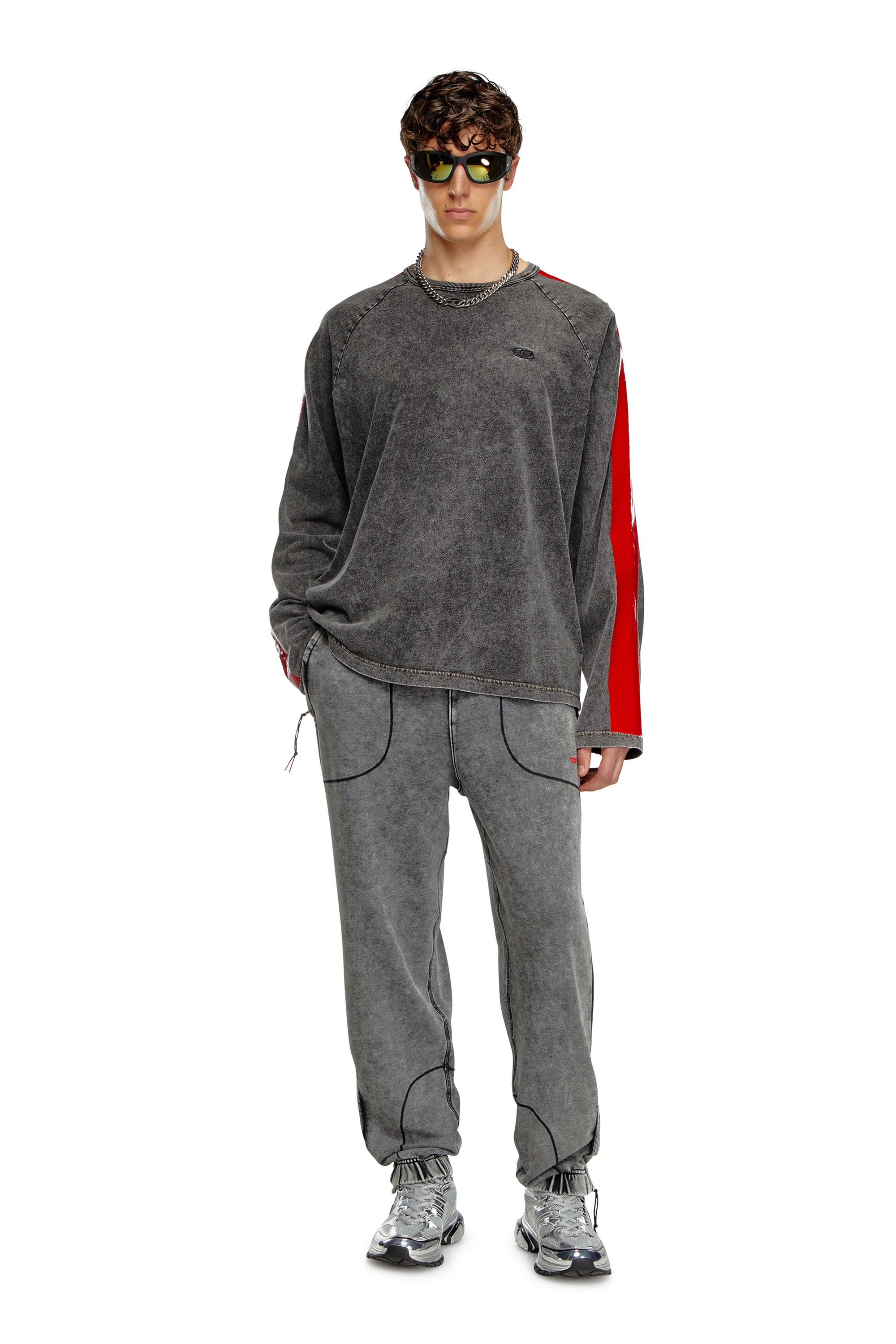 Diesel - AMSB-QUENTIN-HT57, Man Faded track pants with toggle waist in Grey - Image 2