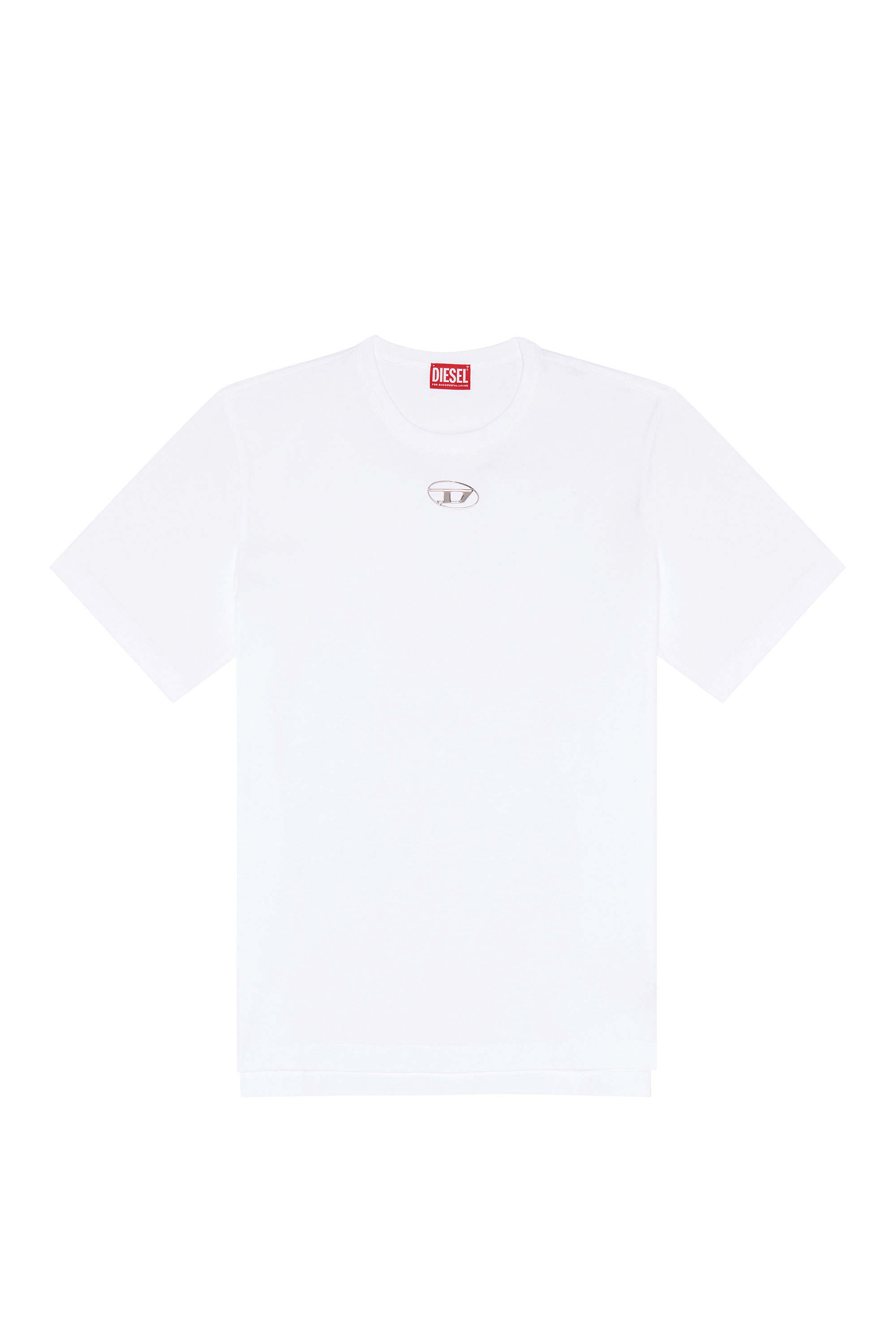 Diesel - T-ADJUST-OD, Man's T-shirt with injection moulded logo in White - 4