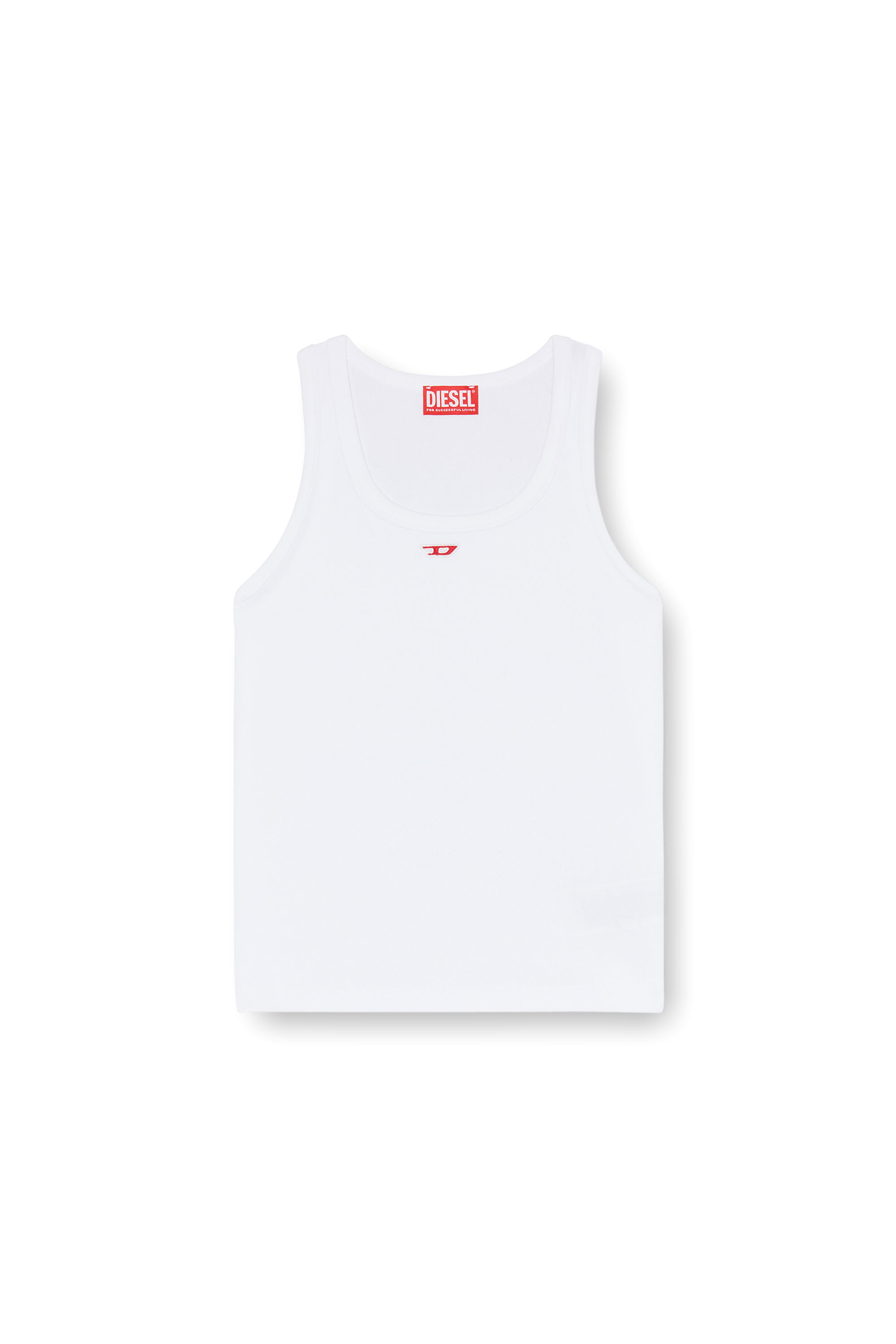 Diesel - T-ANKY-D, Woman Tank top with embroidered D patch in White - Image 5