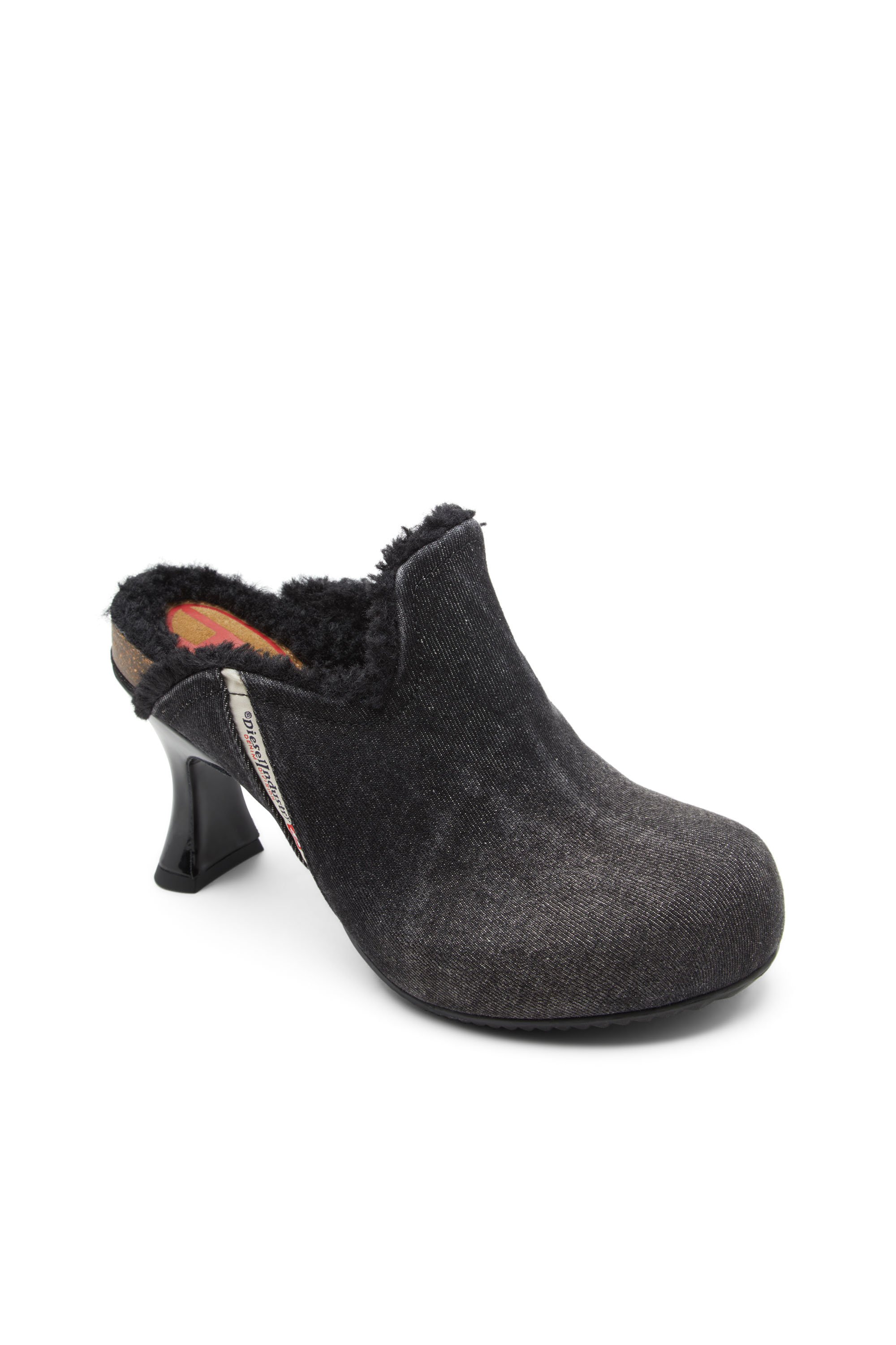 Diesel - D-WOODSTOCK ML W, Mujer Zapatos sin talón de denim afelpados in Negro - Image 6