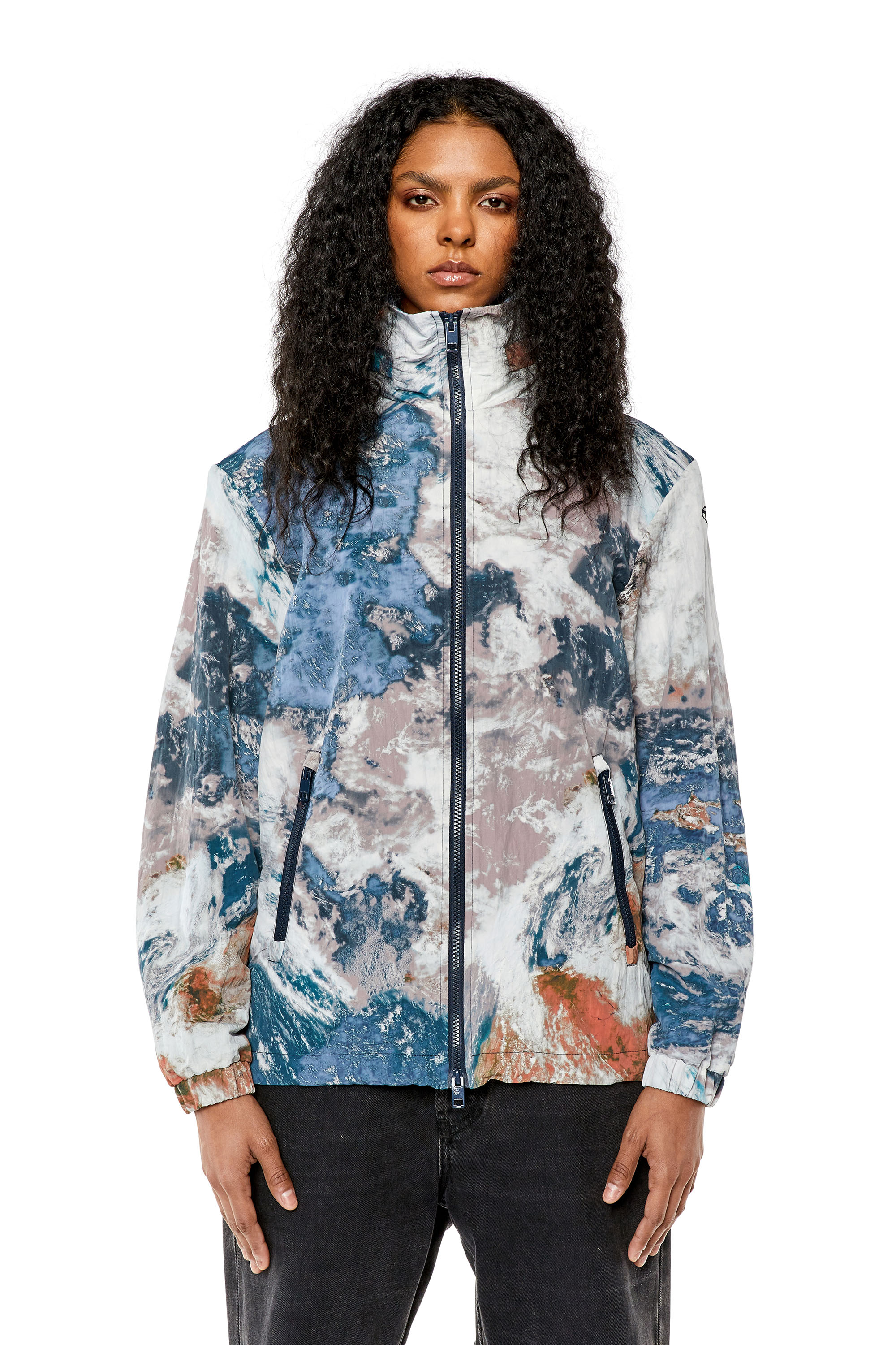 Women's Hooded jacket with Planet print | G-WARREL-CMF Diesel