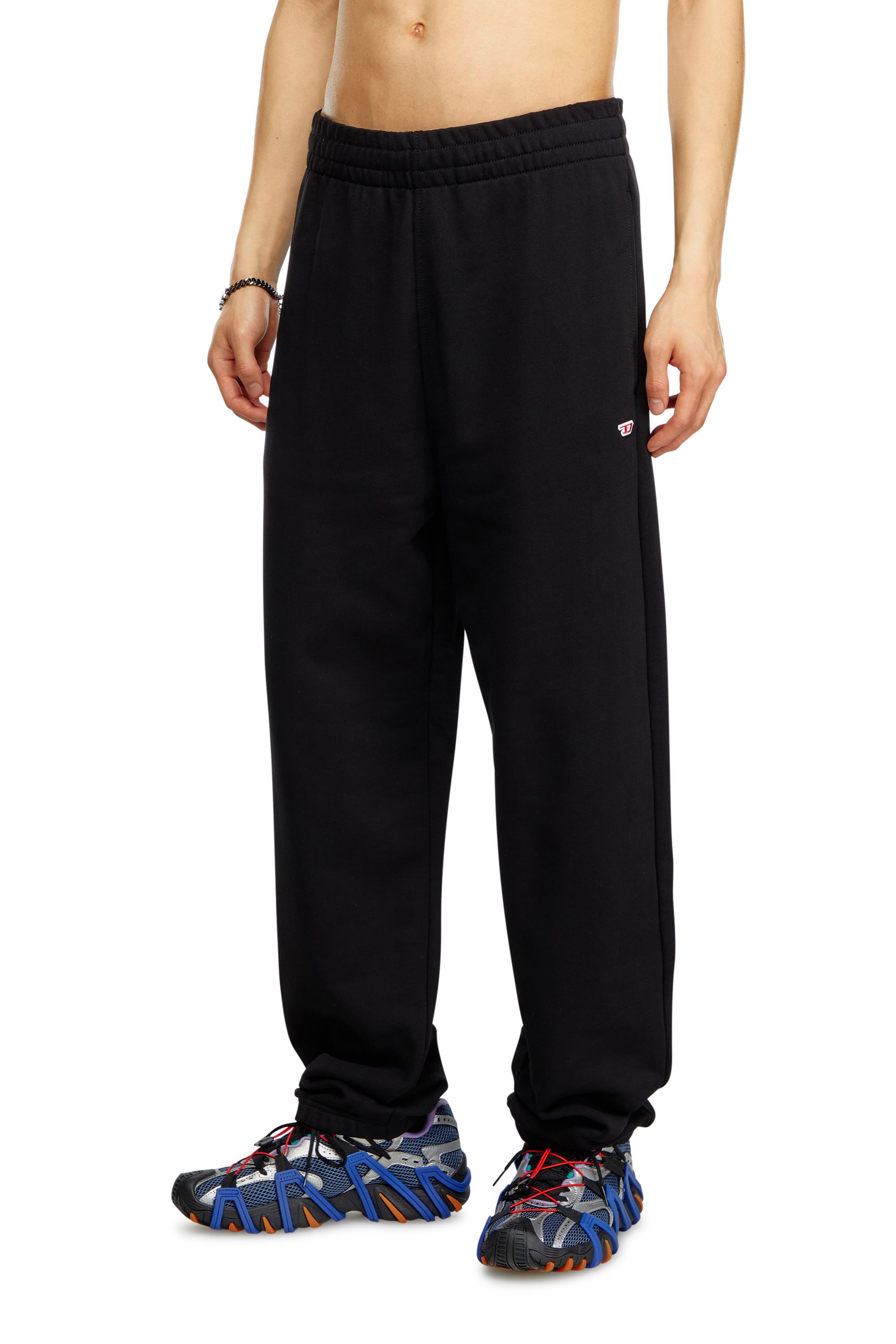 Diesel - P-MARKY-D, Man Track pants with embroidered D patch in Black - Image 1