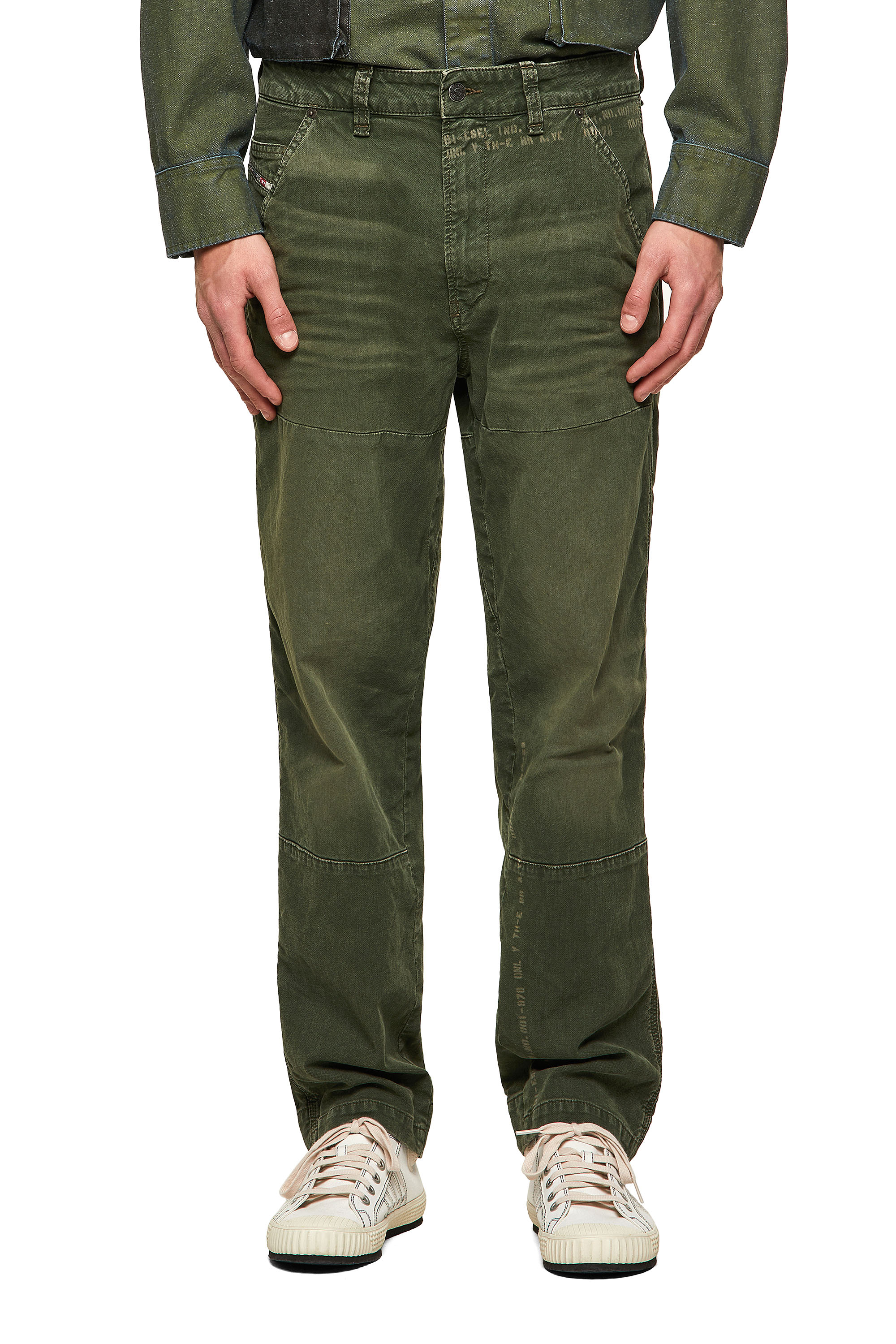 Diesel - D-Azerr Straight JoggJeans® 069WH, Military Green - Image 1