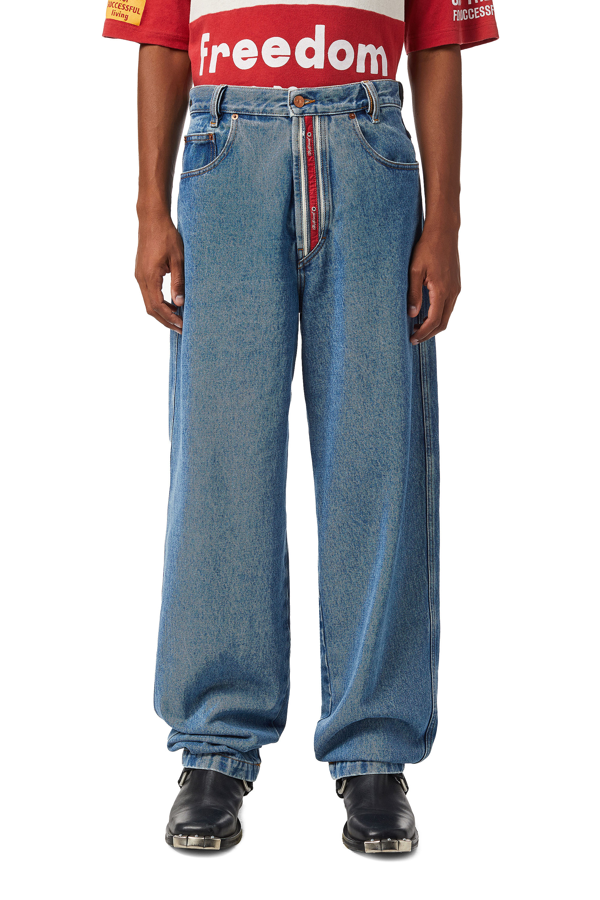 Diesel - DXD-2P1 0EHAP Straight Jeans, Azul medio - Image 1