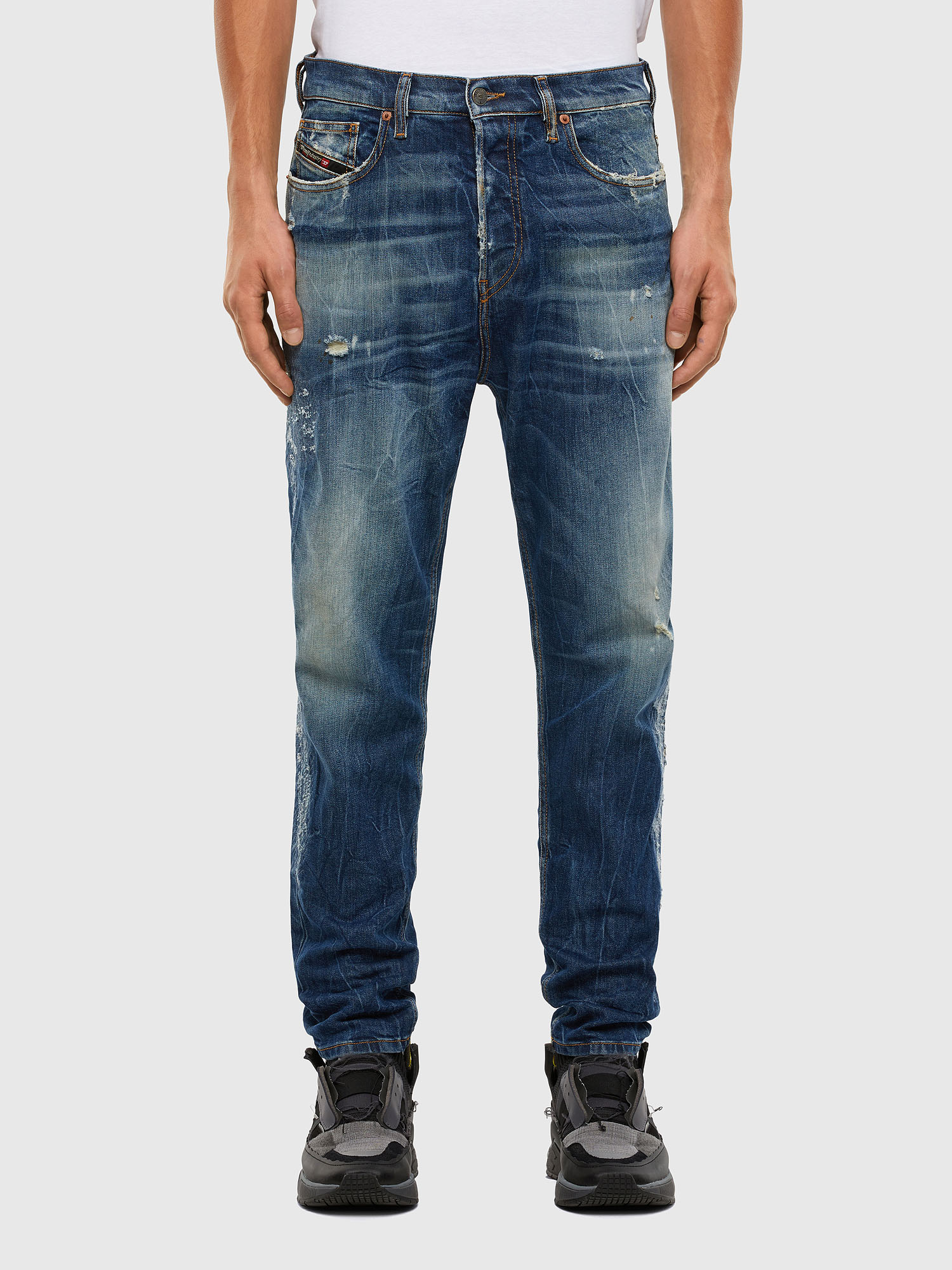 D-Vider 009KG Man: Carrot Dark blue Jeans | Diesel