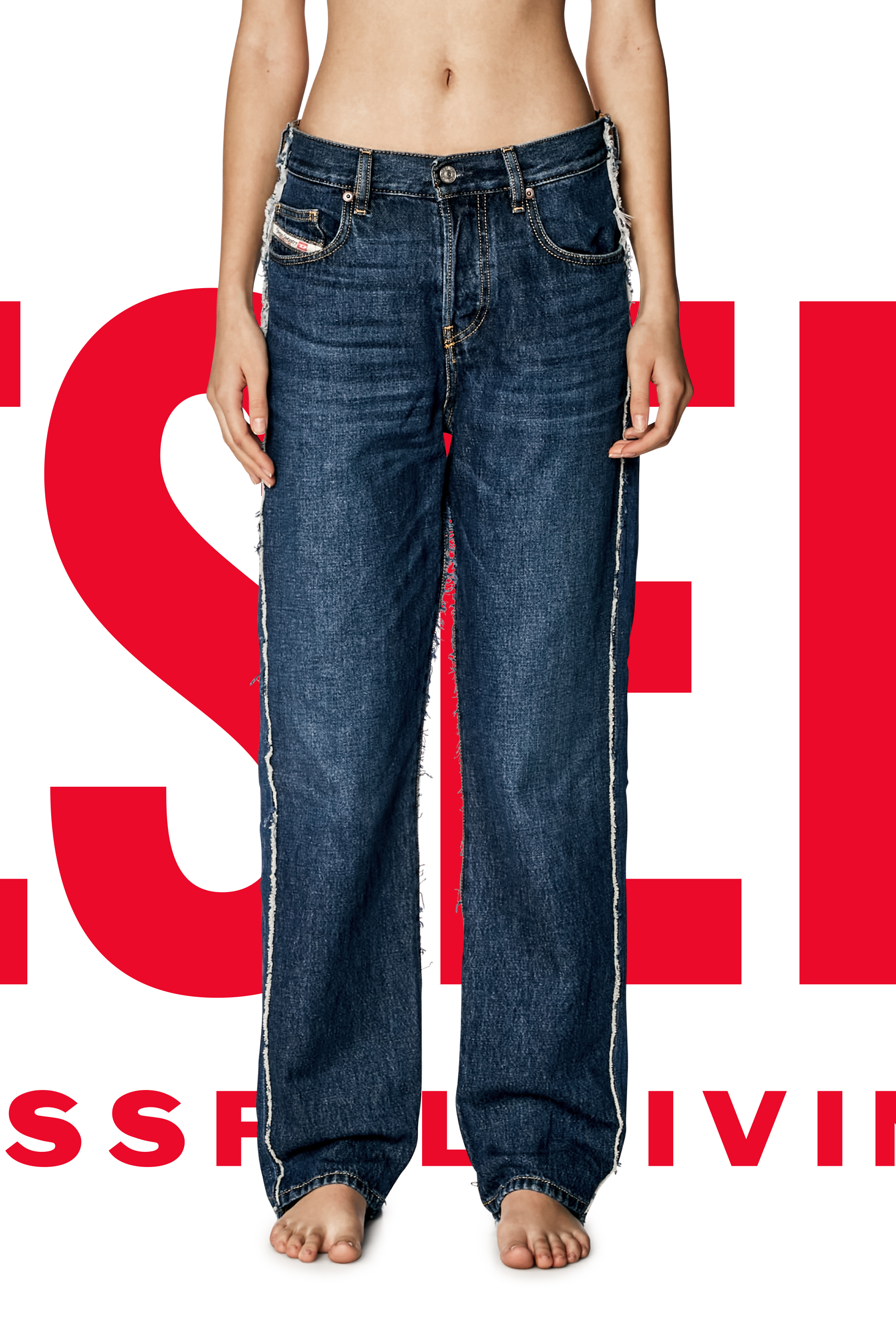 Diesel - Straight Jeans Dieseloves 03 09K47, Azul medio - Image 7