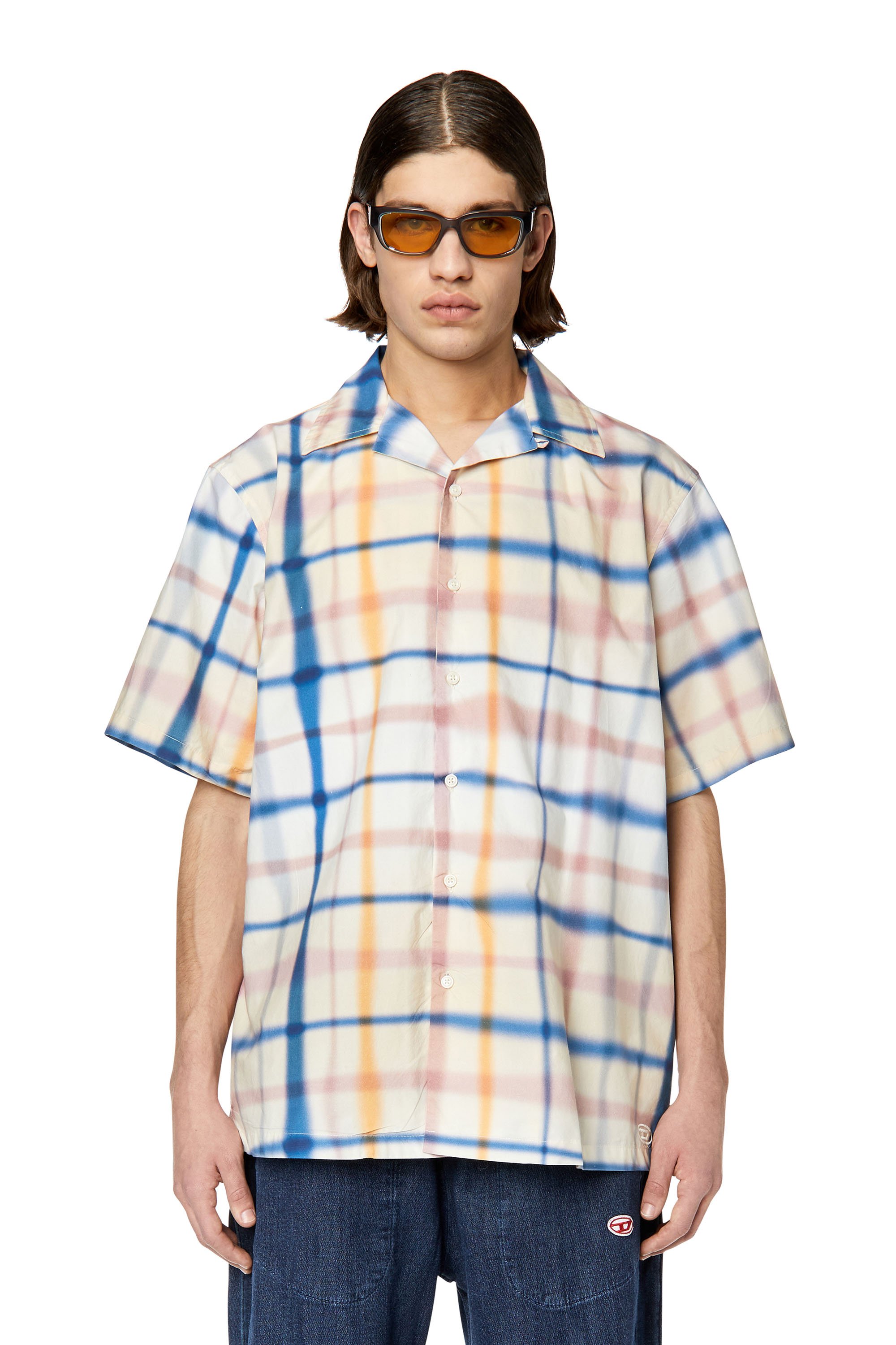 Diesel - S-FRANK-CHECK, Camisa de manga corta a cuadros irregulares Hombre in Multicolor - 1