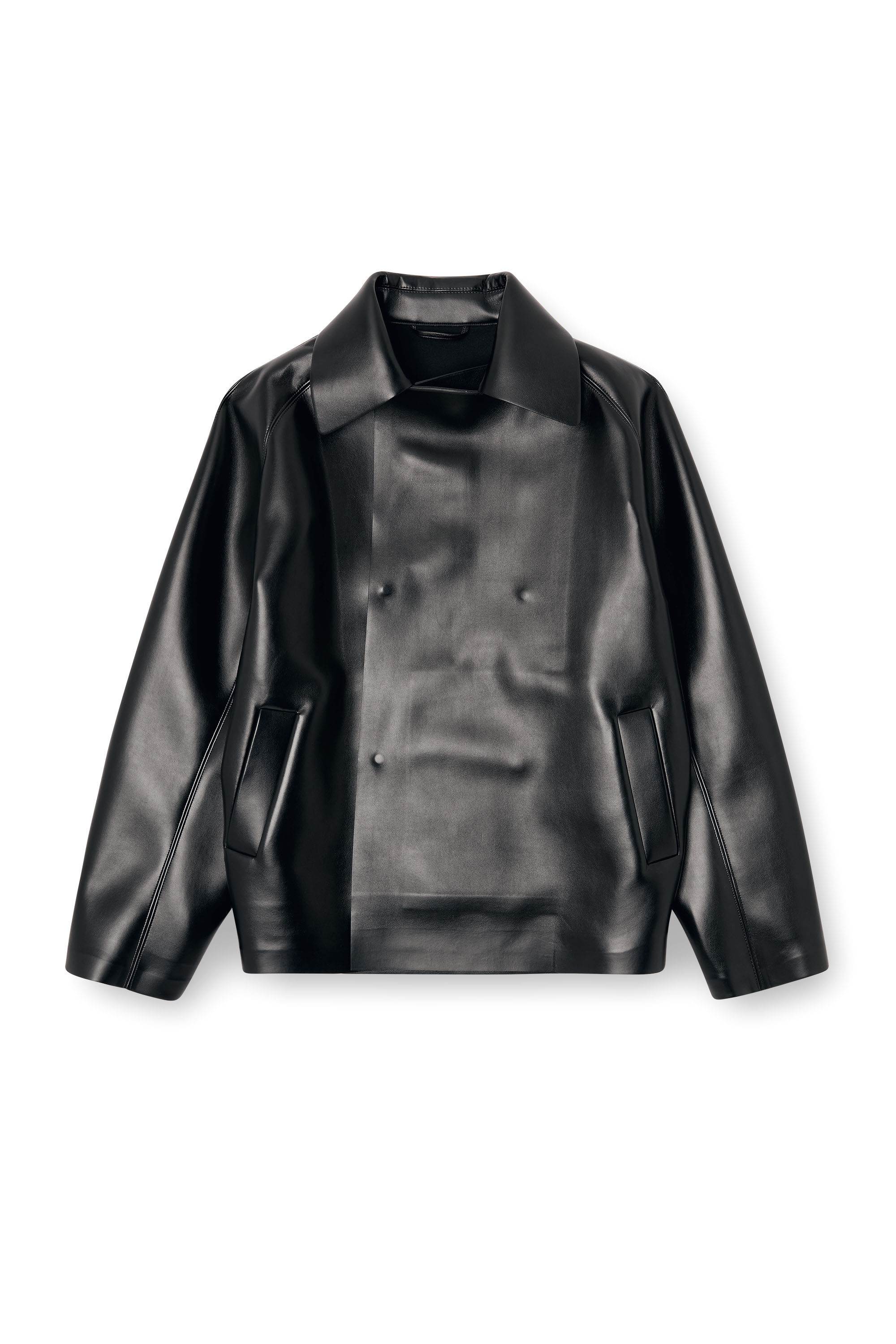 Diesel - J-MARKUS, Unisex's Oversized neoprene-bonded tailored jacket in Black - 7