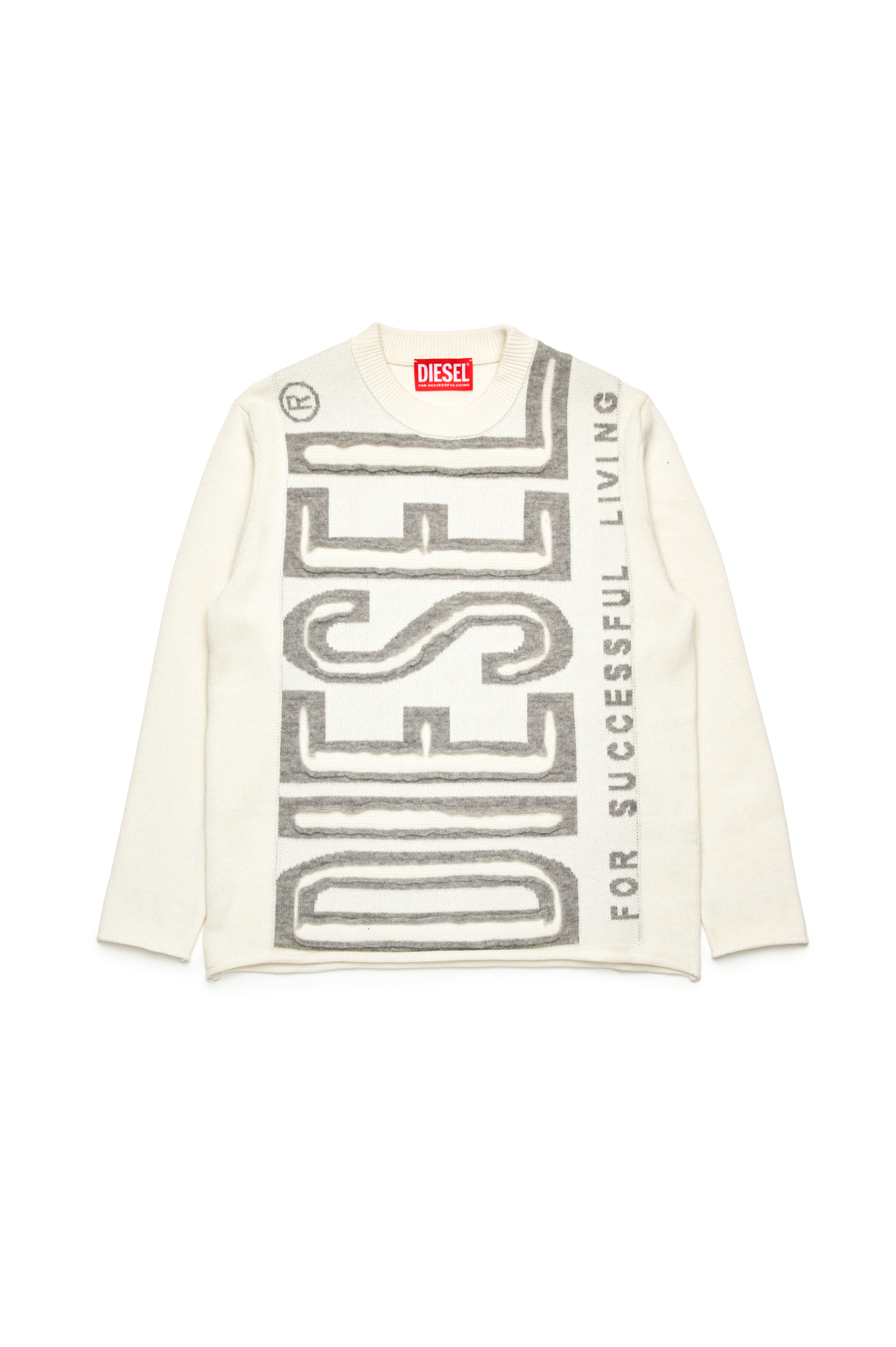 【関税込み】DIESEL SHIRT Sweaters White Jumper with peel-off logo | White | 4-16 YEARS Boys | Diesel