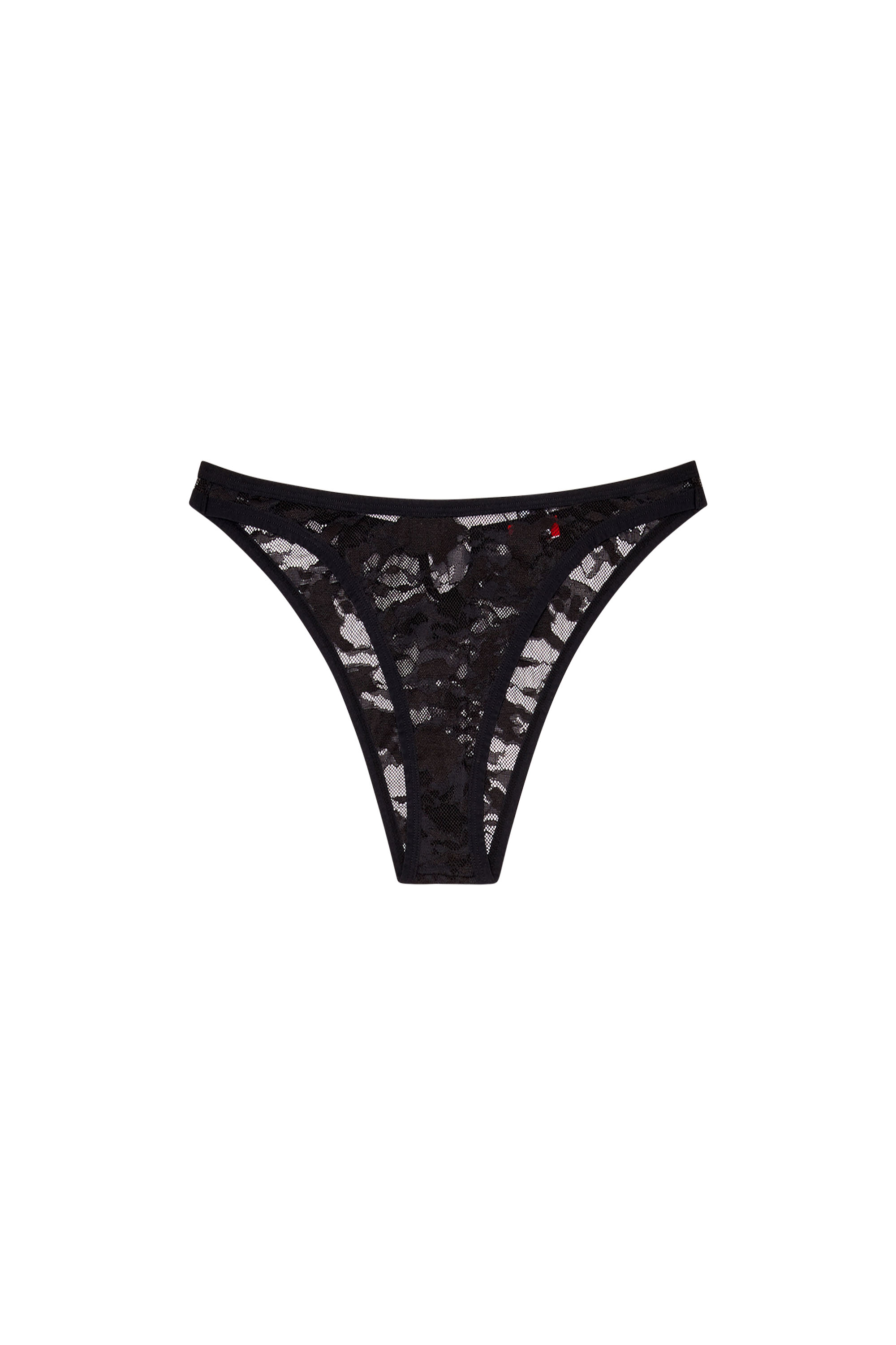 Diesel - UFPN-D-OVAL-PUNCHY-BRIEF, Braguitas de encaje y camuflaje con placa Oval D Mujer in Negro - 4