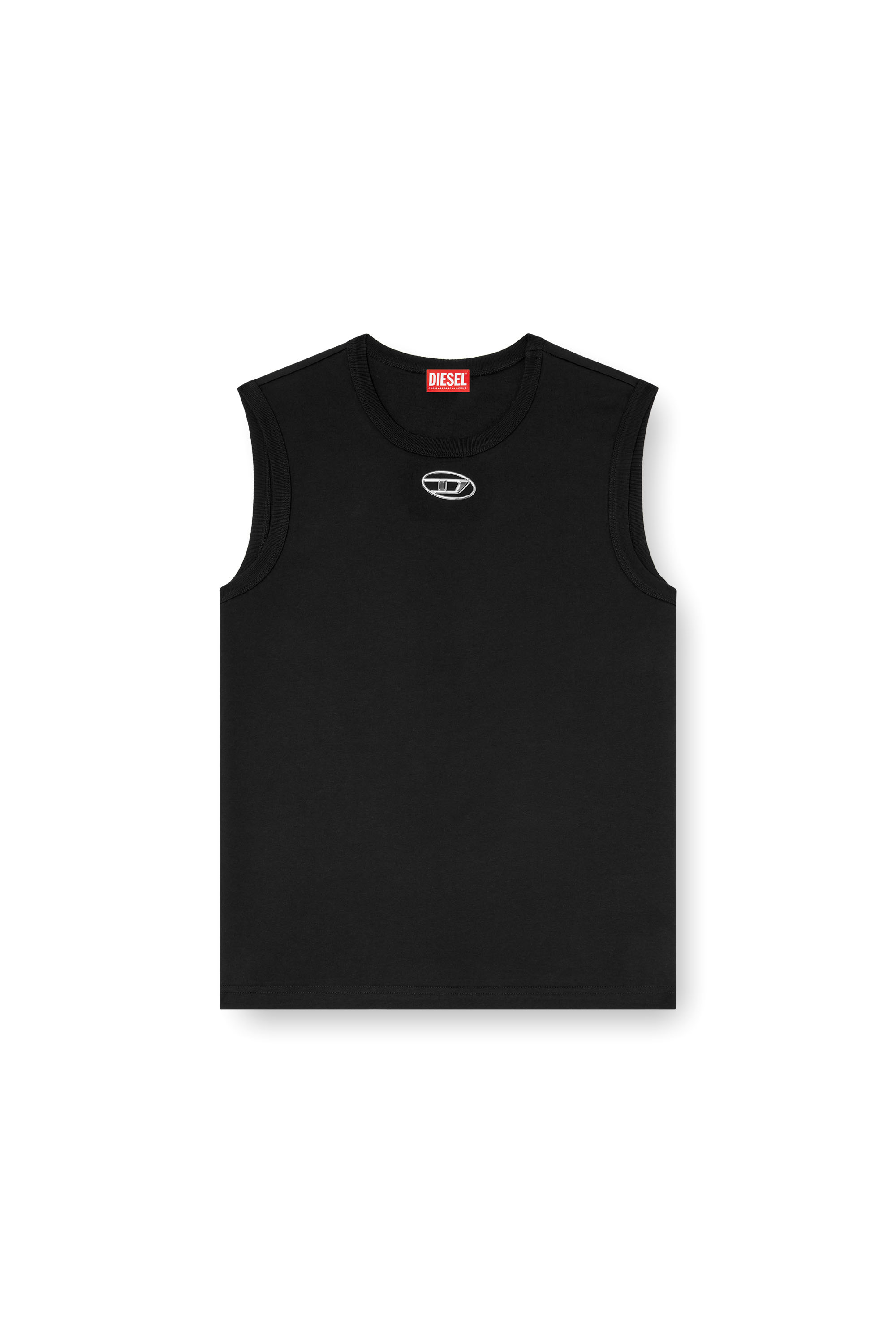 Diesel - T-BISCO-OD, Man's Tank top with metallic Oval D in Black - 4