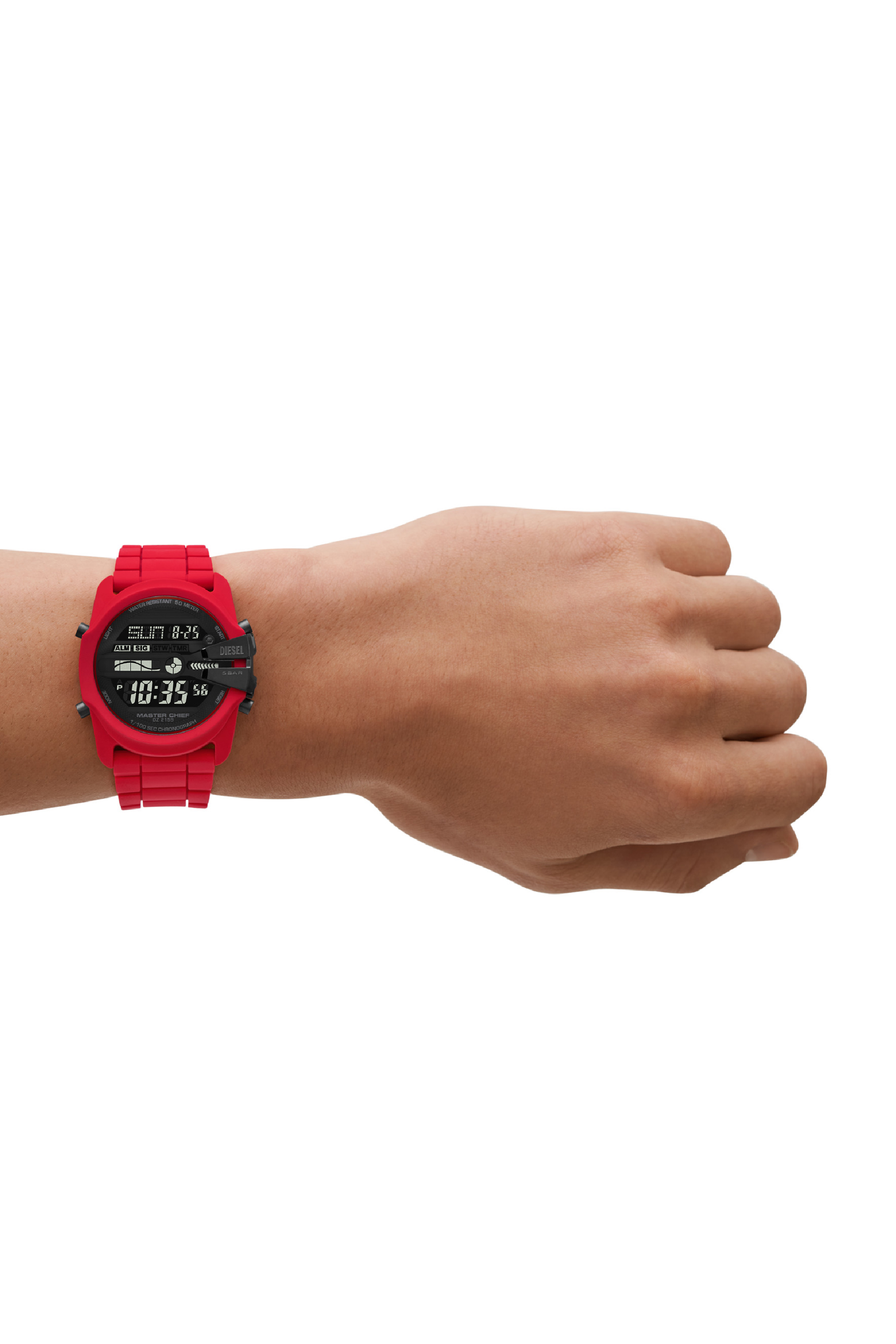 もらって嬉しい出産祝い Men's Master Diesel | Red | watch silicone Digital Chief 時計