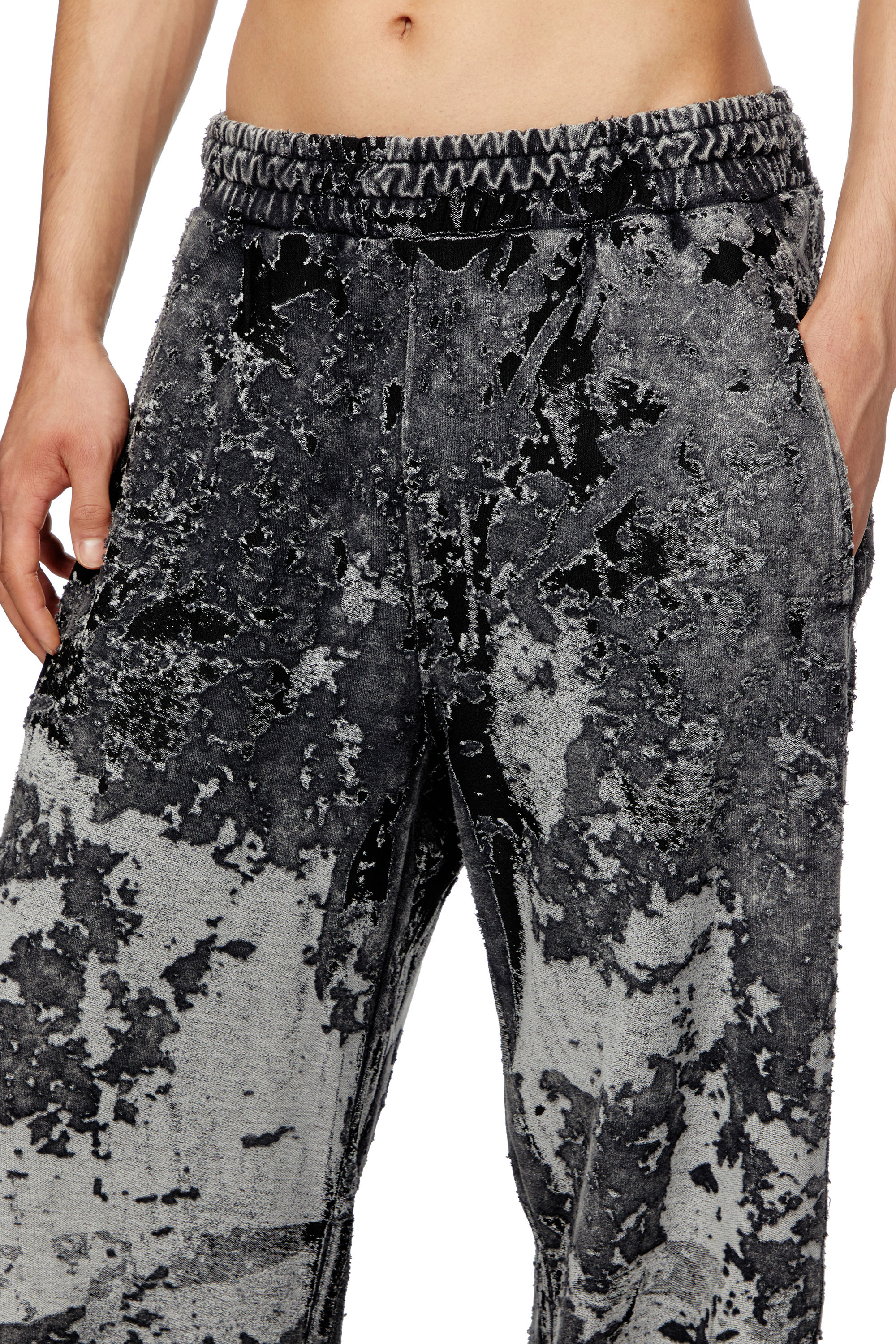 Diesel - P-MARTIS-SHOW, Man's Burnout track pants with camo effect in Black - 3