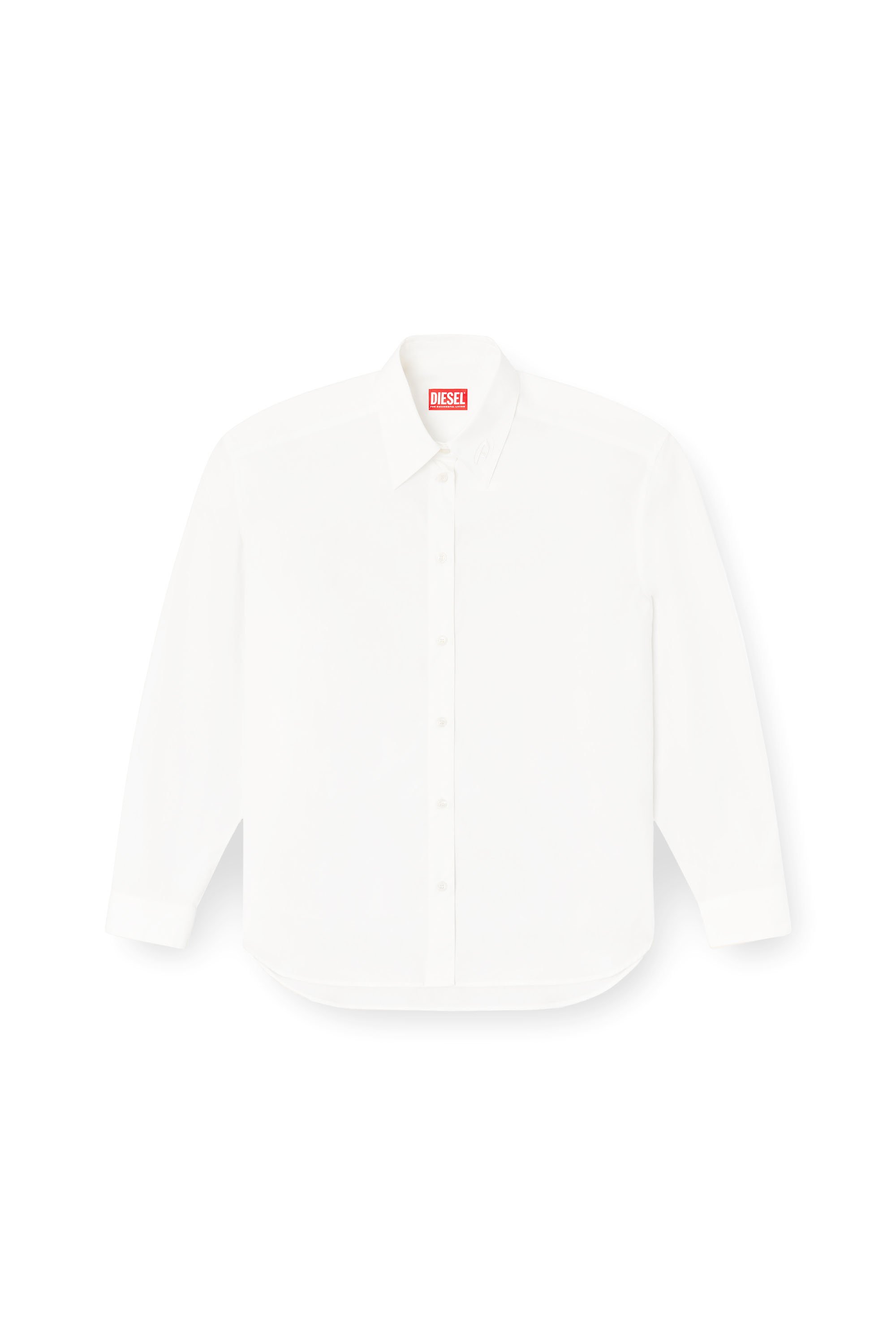 Diesel - S-SIMPLY-C-WN-R1, Camisa estilo boyfriend con Oval D Mujer in Blanco - 4